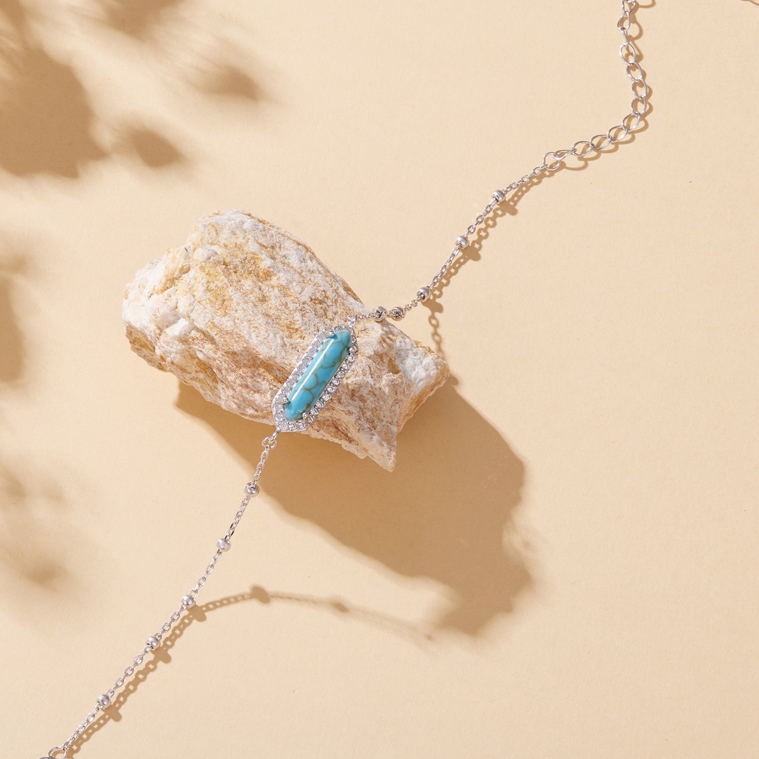 925 Sterling Silver White Gold Plated Bracelets with Synthetic Turquoise for Women DestGlow