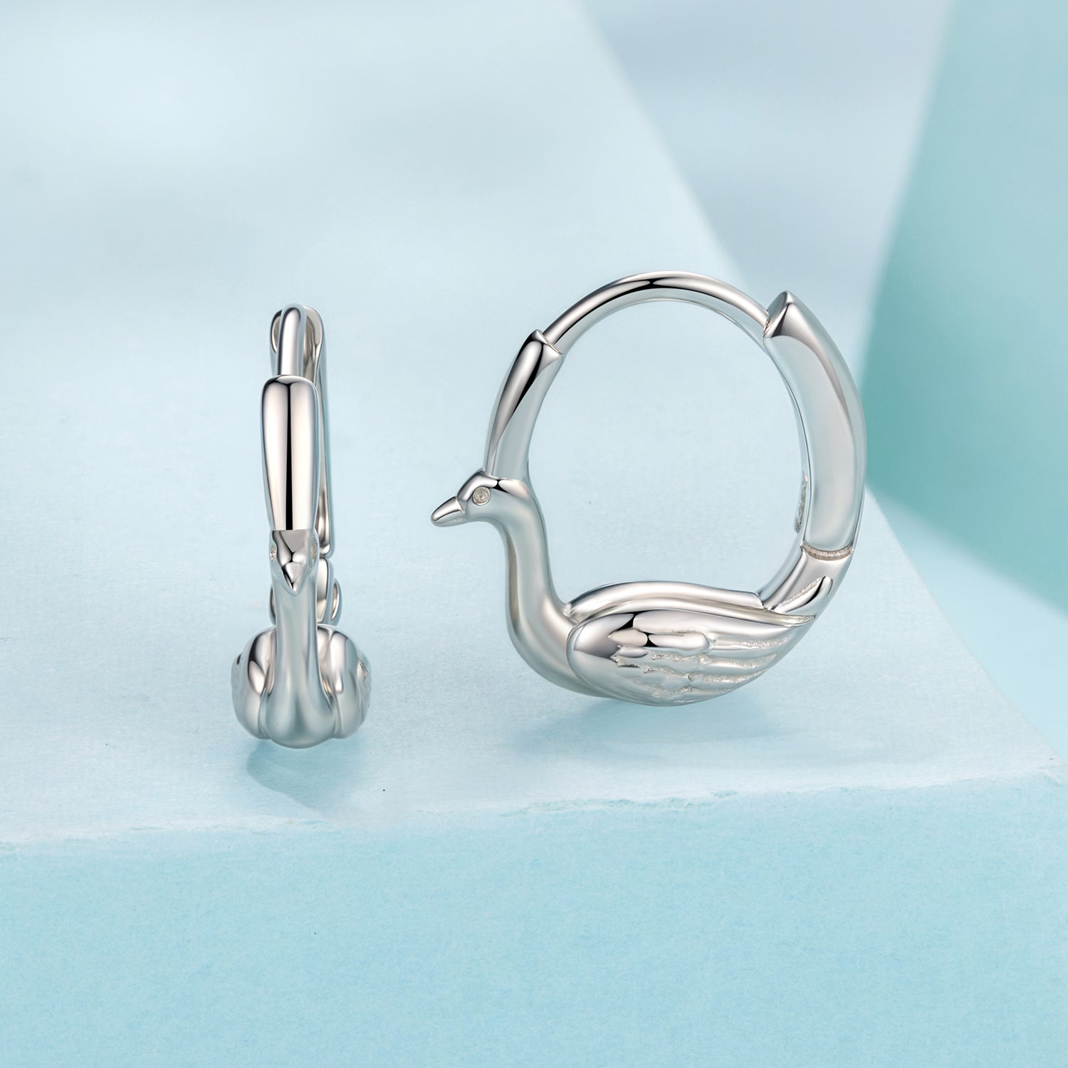 925 Sterling Silver Plated White Gold Hoop Earrings for Women DestGlow