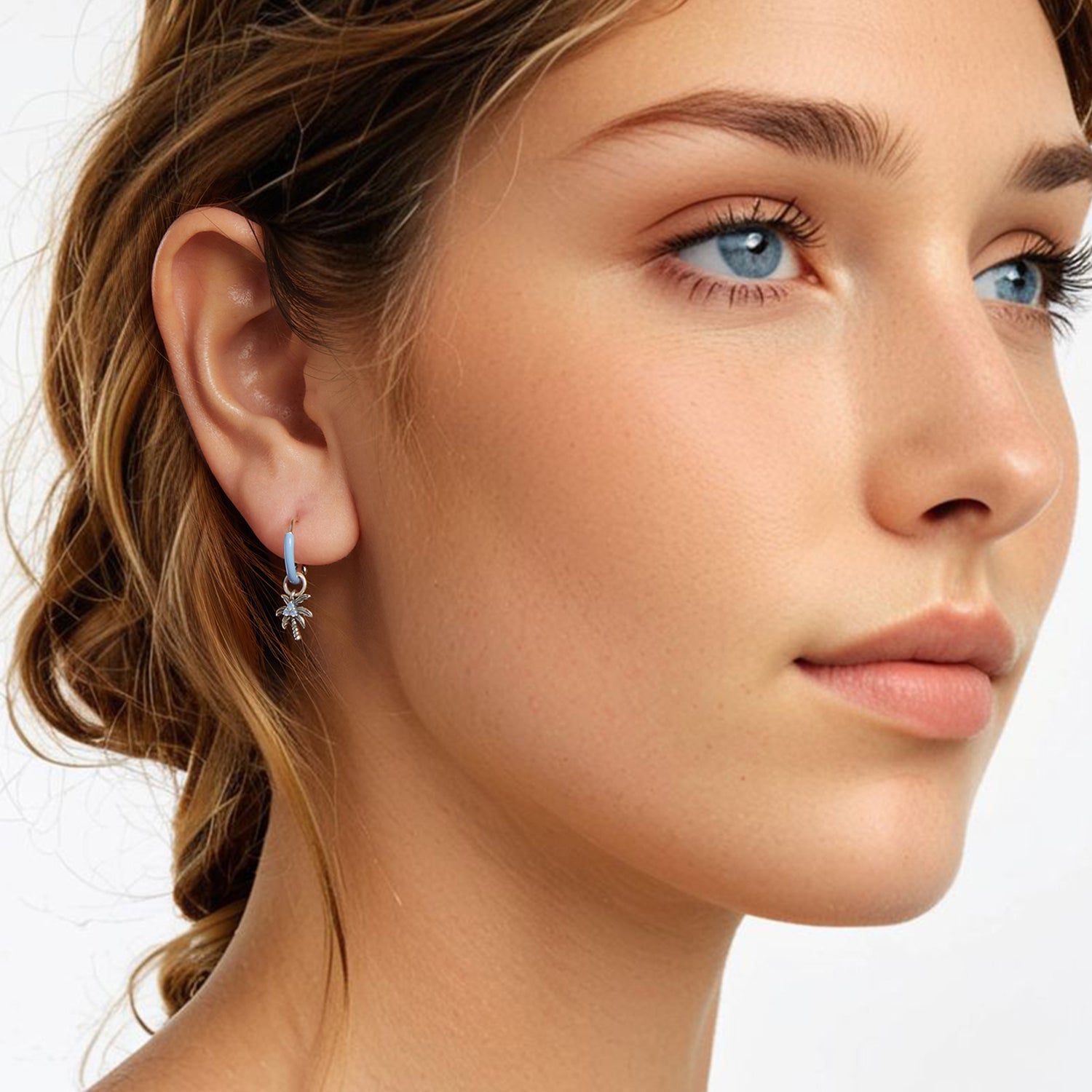 925 Sterling Silver Earrings with Nano Opal Stone and Enamel, Oxidized Finish DestGlow