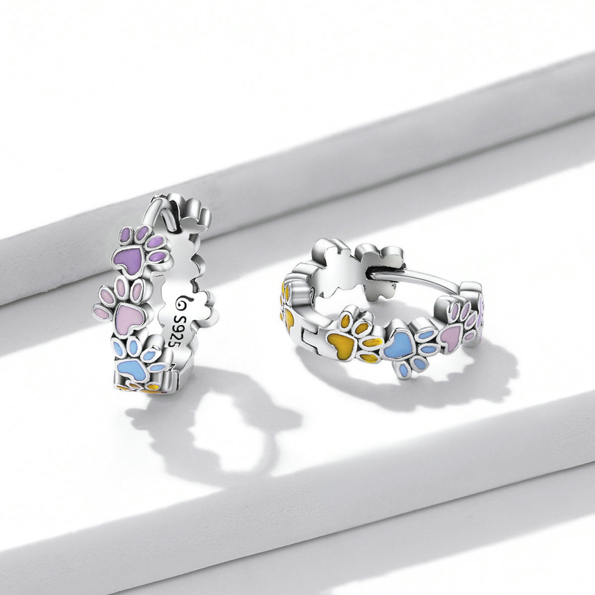 925 Sterling Silver Enamel Oxidized Silver Earrings DestGlow