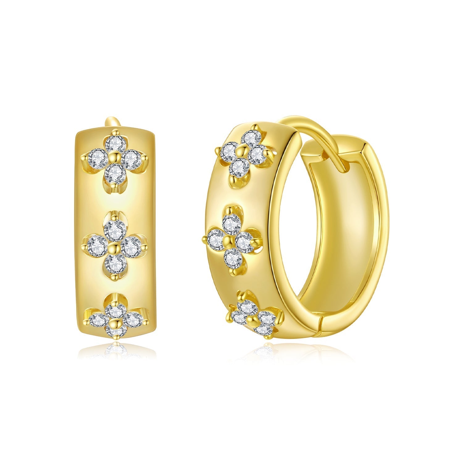 925 Sterling Silver 0.009 Carat Moissanite Hoop Earrings for Women DestGlow
