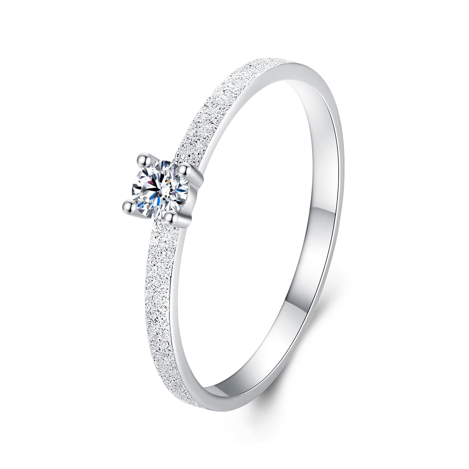 925 Sterling Silver & Moissanite Size 6 Ring with 0.1ct Moissanite DestGlow
