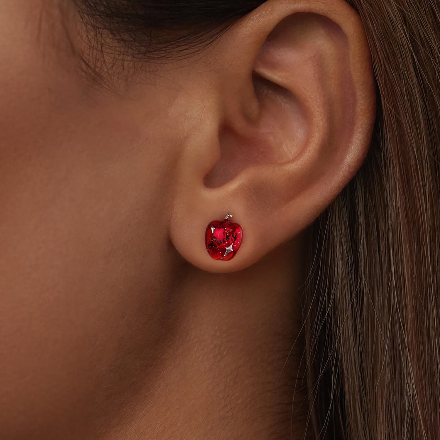 925 Sterling Silver Earrings with Synthetic Spinel & Enamel, 1.1x0.8cm for Women DestGlow