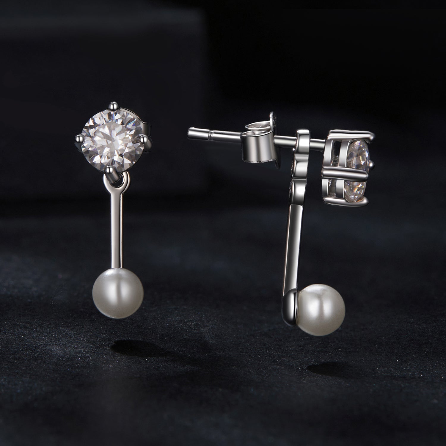 925 Sterling Silver 0.50 Carat Moissanite Earrings for Women DestGlow