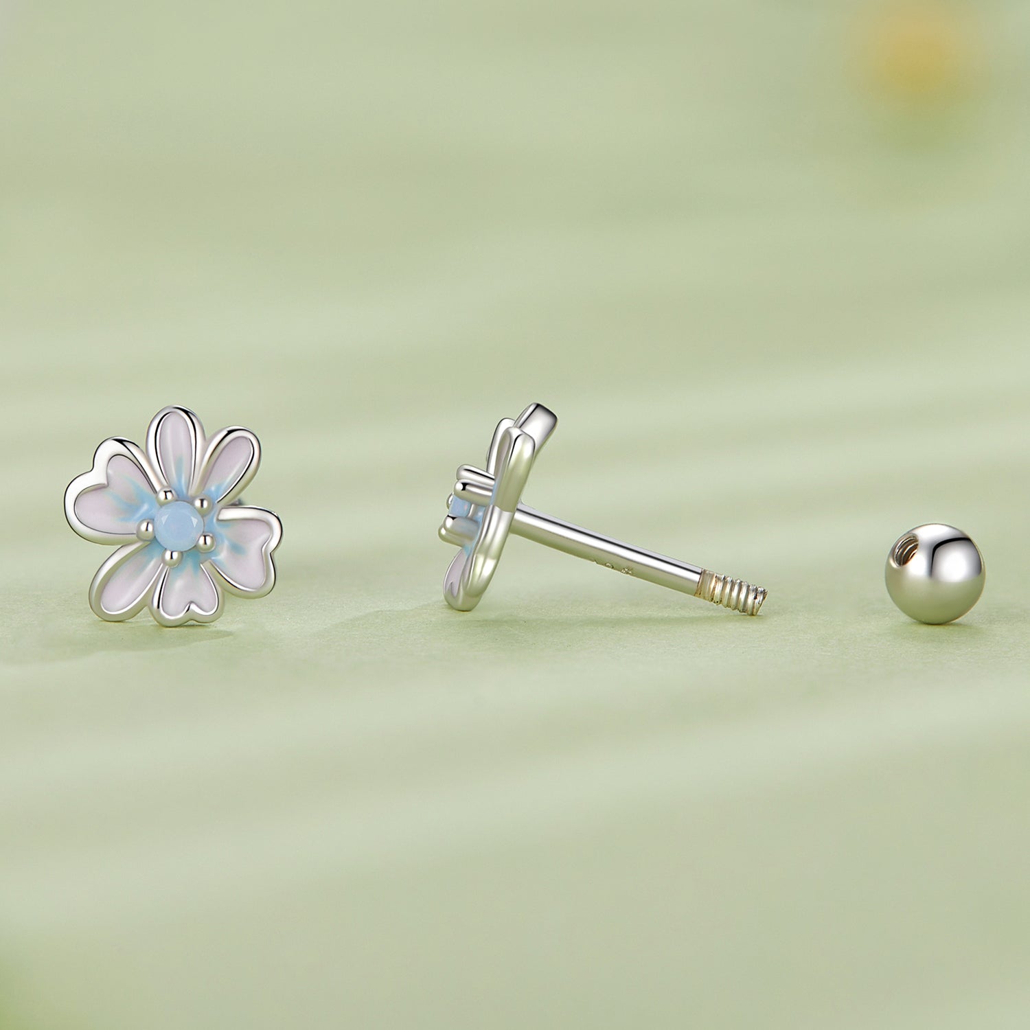 925 Sterling Silver Opal Nanometer Stone Enamel Earrings for Women DestGlow