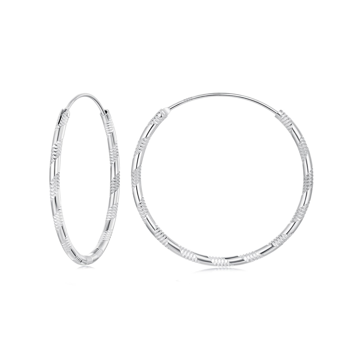 925 Sterling Silver Plated White Gold Earrings 3.0cm for Women DestGlow