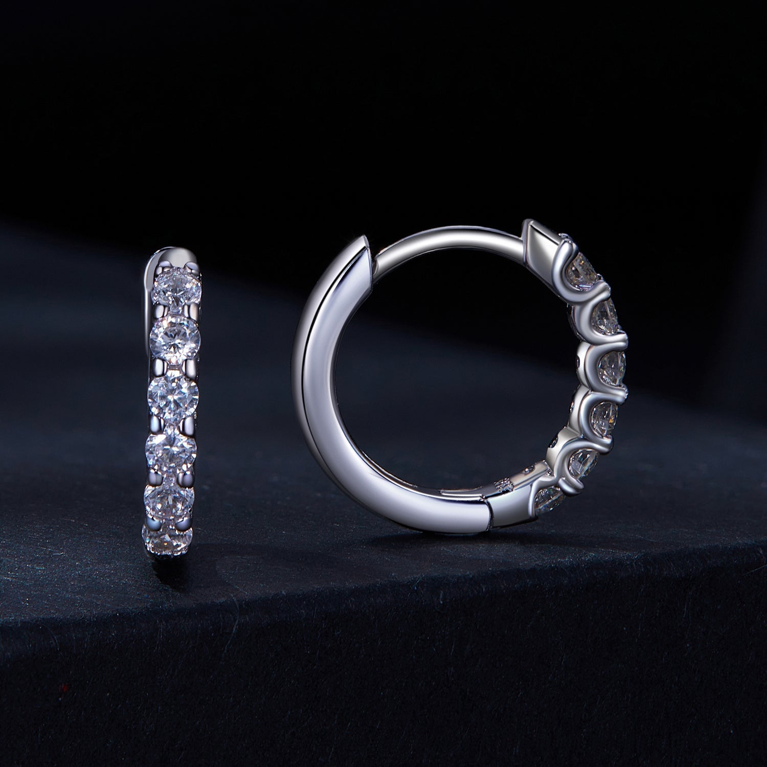 925 Sterling Silver 2.0mm Moissanite Earrings for Women DestGlow