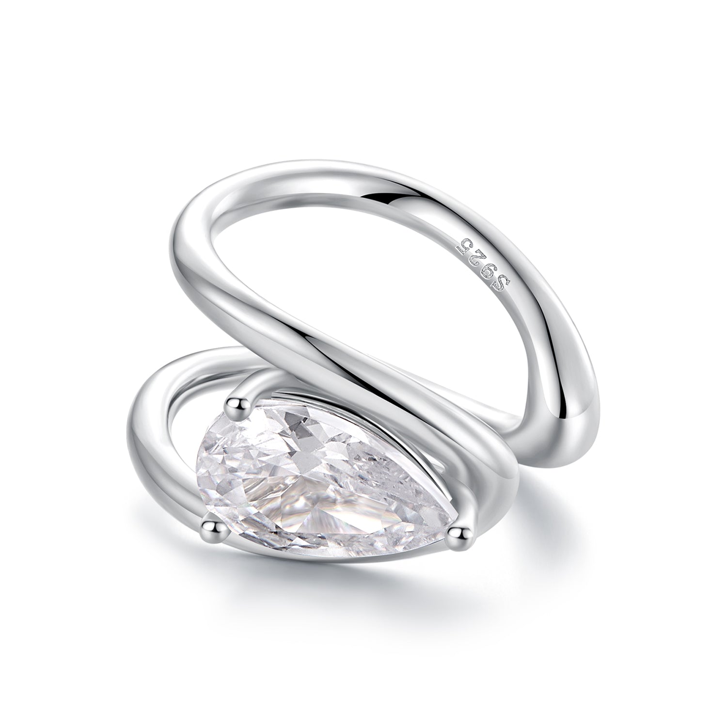 925 Sterling Silver Hoop Earrings with Pavé Setting CZ in White Gold DestGlow