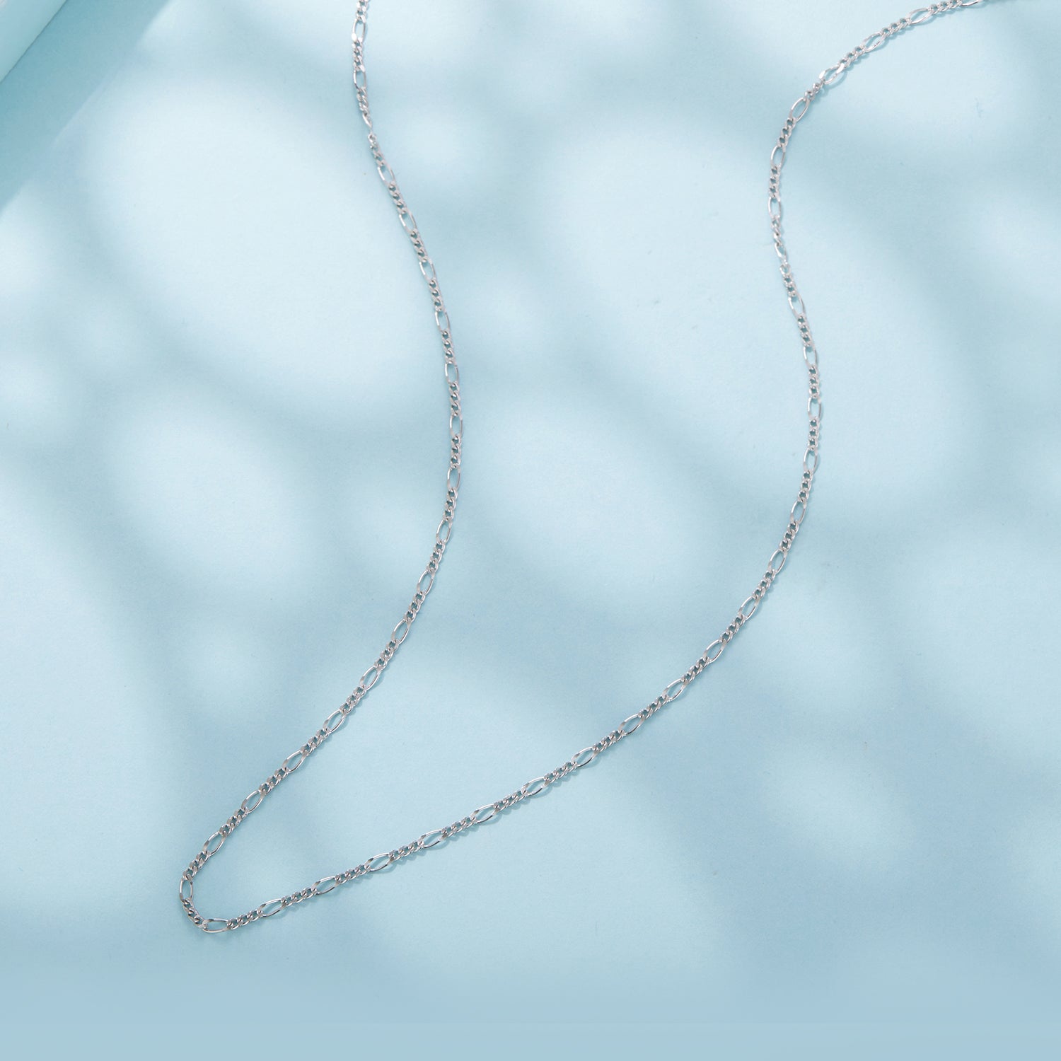 925 Sterling Silver 40cm Necklace with Plated White Gold DestGlow