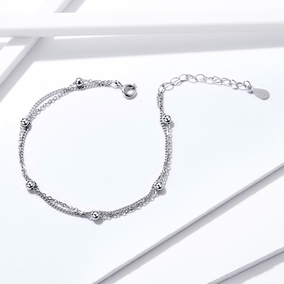 925 Sterling Silver Adjustable 19cm Bracelet for Women DestGlow