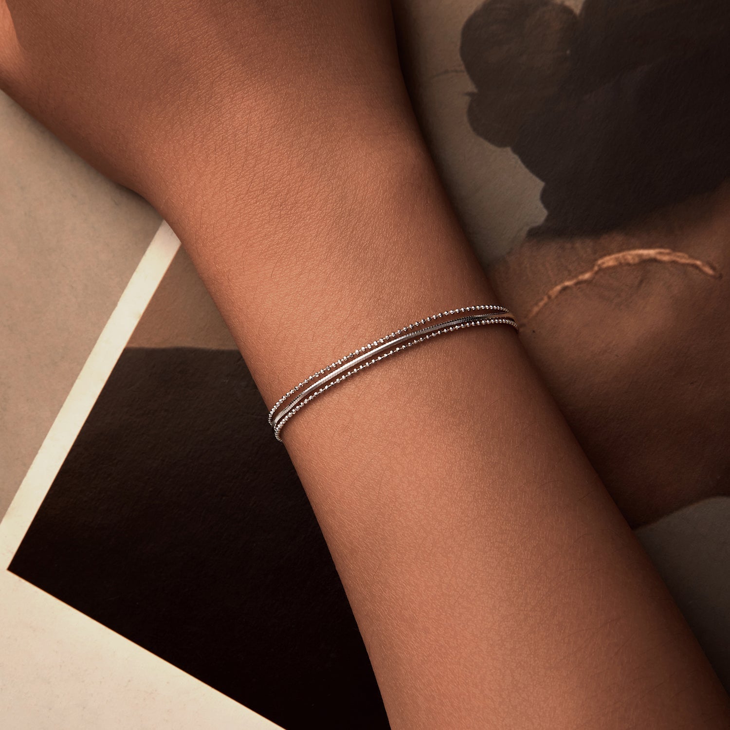 925 Sterling Silver & White Gold Plated Bracelet DestGlow
