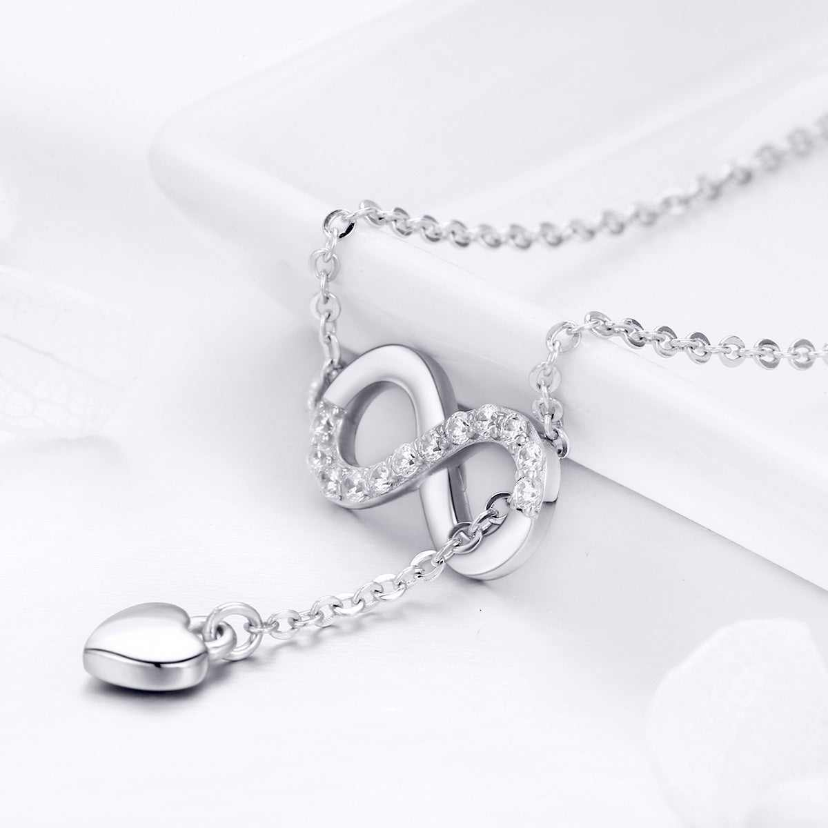 925 Sterling Silver Adjustable Necklace 38-45cm for Women DestGlow