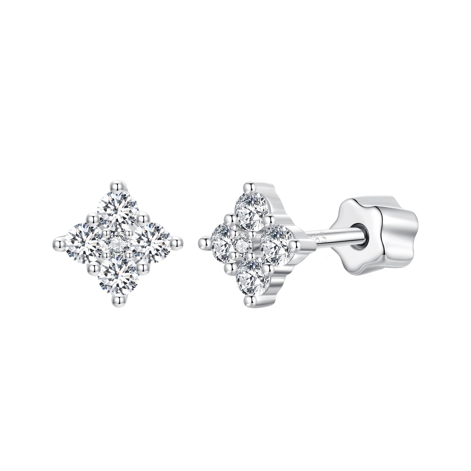 925 Sterling Silver 10mm Moissanite Earrings for Women DestGlow