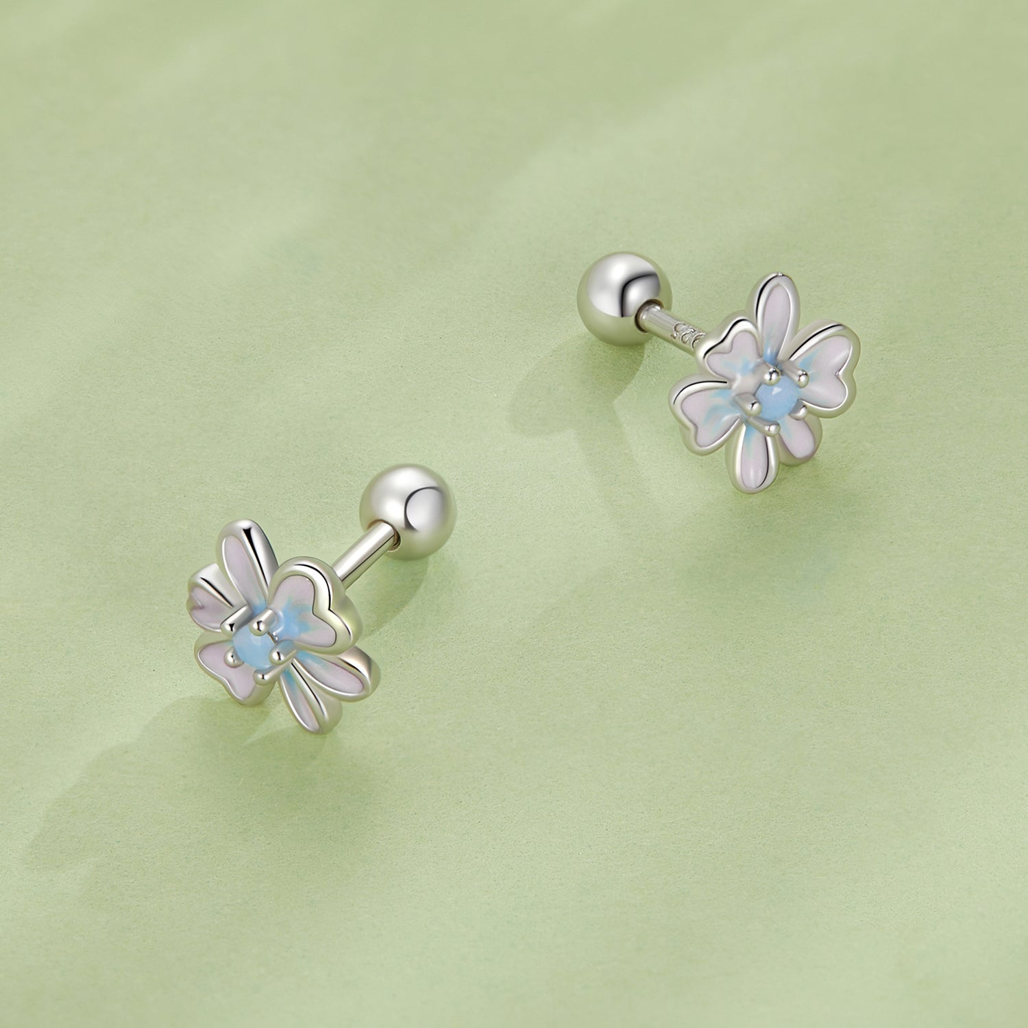 925 Sterling Silver Opal Nanometer Stone Enamel Earrings for Women DestGlow