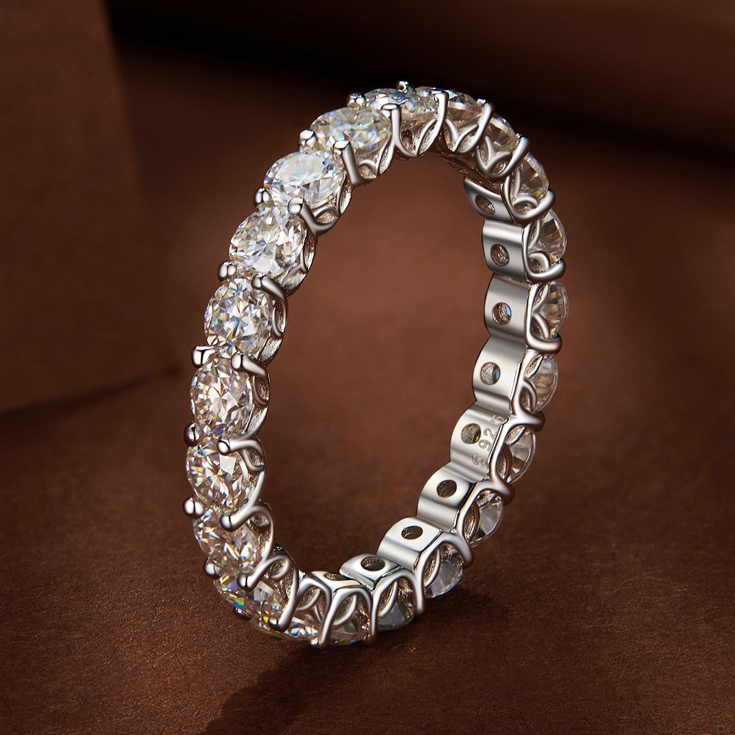 925 Sterling Silver 3mm Moissanite Ring for Women Size 6 DestGlow