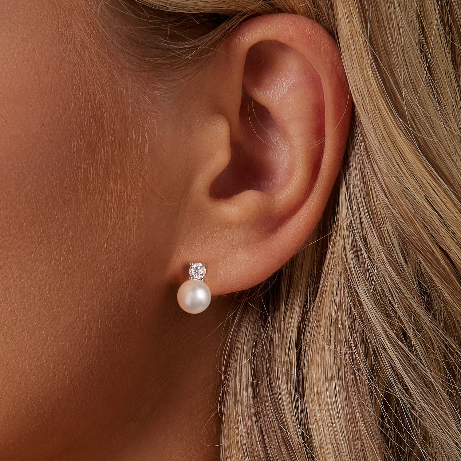 925 Sterling Silver Moissanite 0.1ct Freshwater Pearl Earrings for Women DestGlow