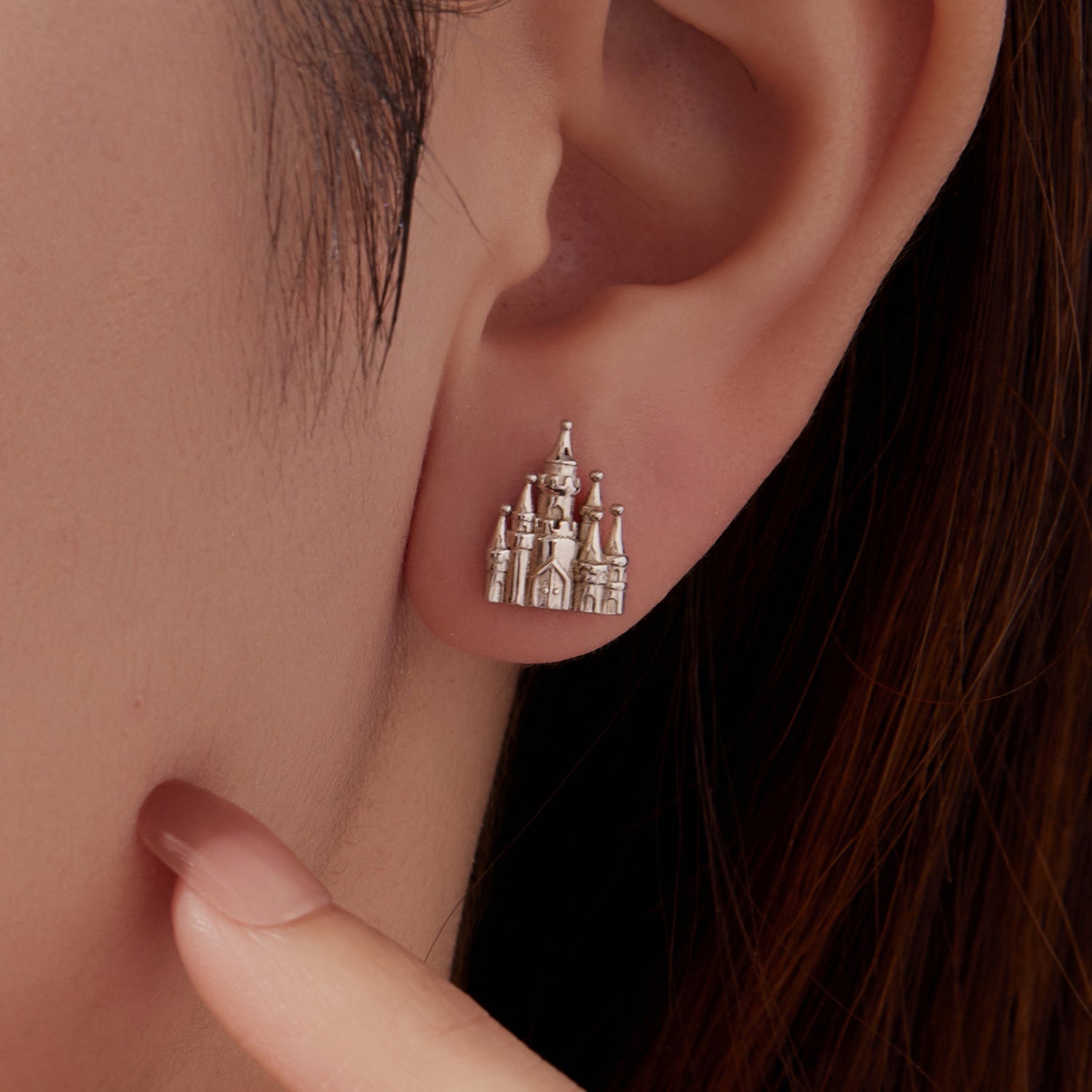 925 Sterling Silver Plated White Gold Earrings for Women, Size 1.3*1.0cm DestGlow