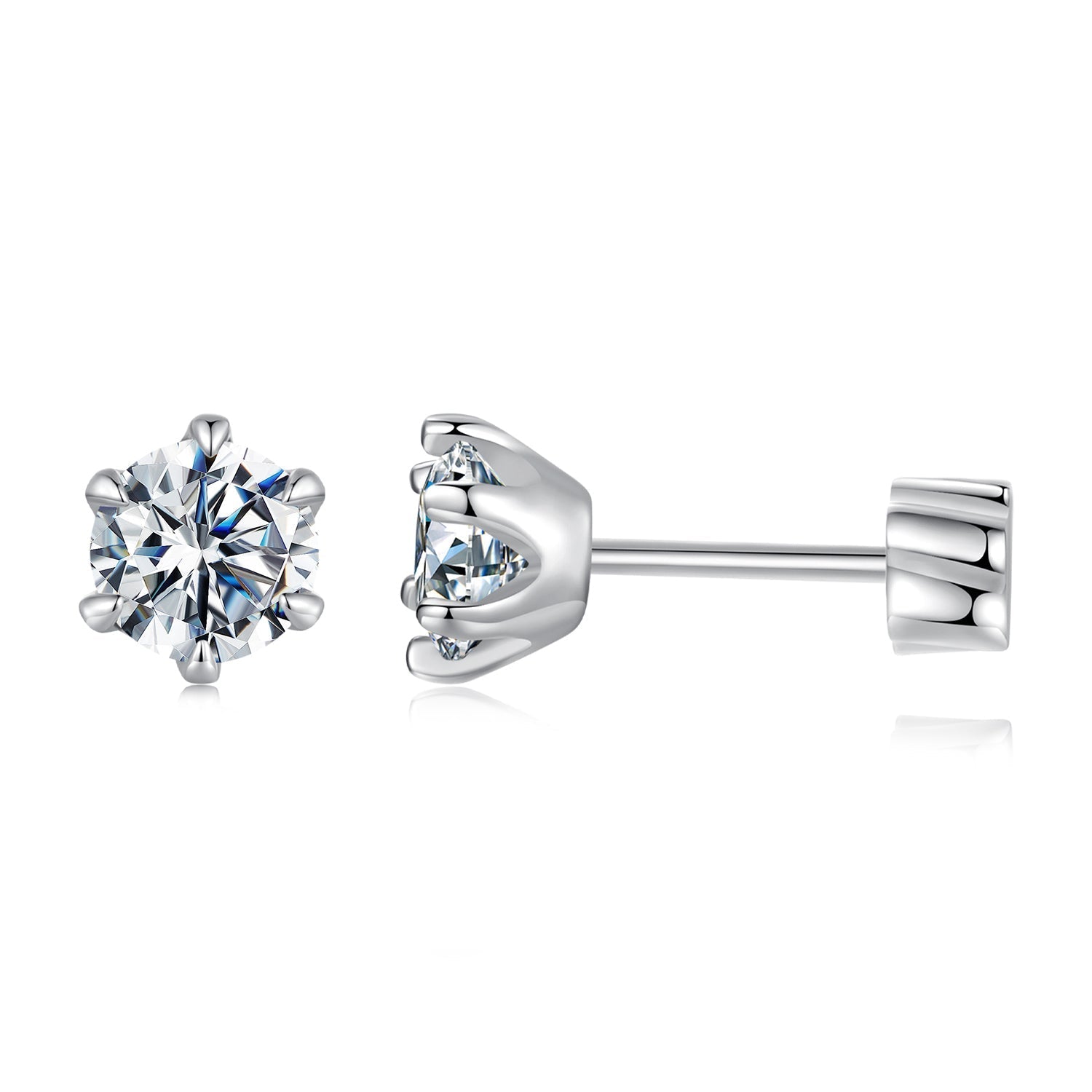 925 Sterling Silver 0.5 Carat Moissanite Earrings for Women DestGlow