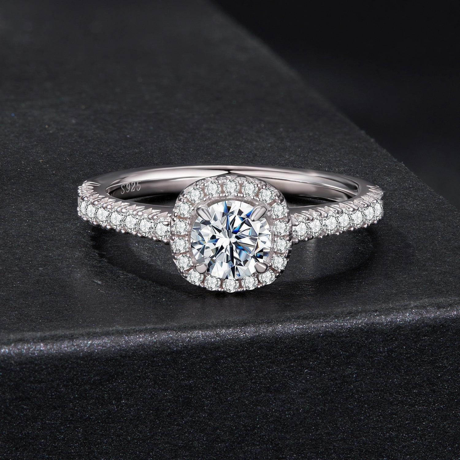 925 Sterling Silver Moissanite 0.5 Carat Ring for Women - Size 6 DestGlow