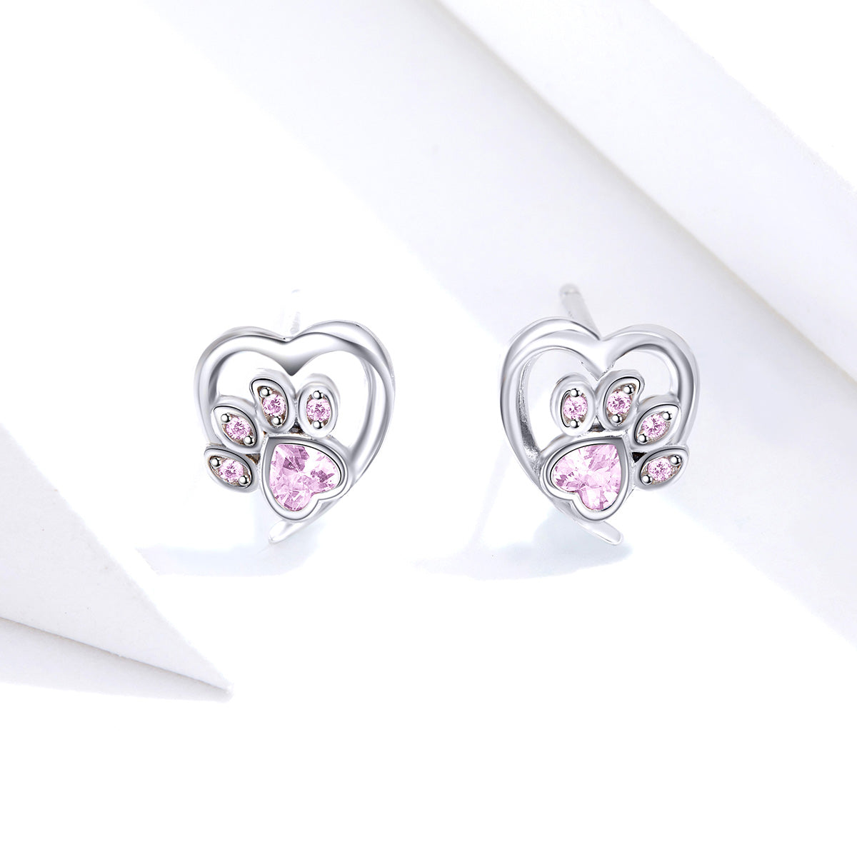 925 Sterling Silver Earrings with Pavé Setting CZ, 0.9cm for Women DestGlow