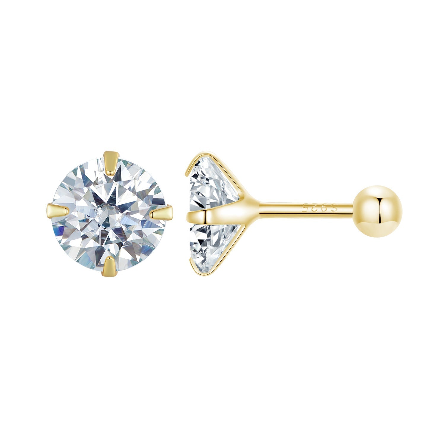 925 Sterling Silver Pavé Setting CZ Earrings for Women DestGlow