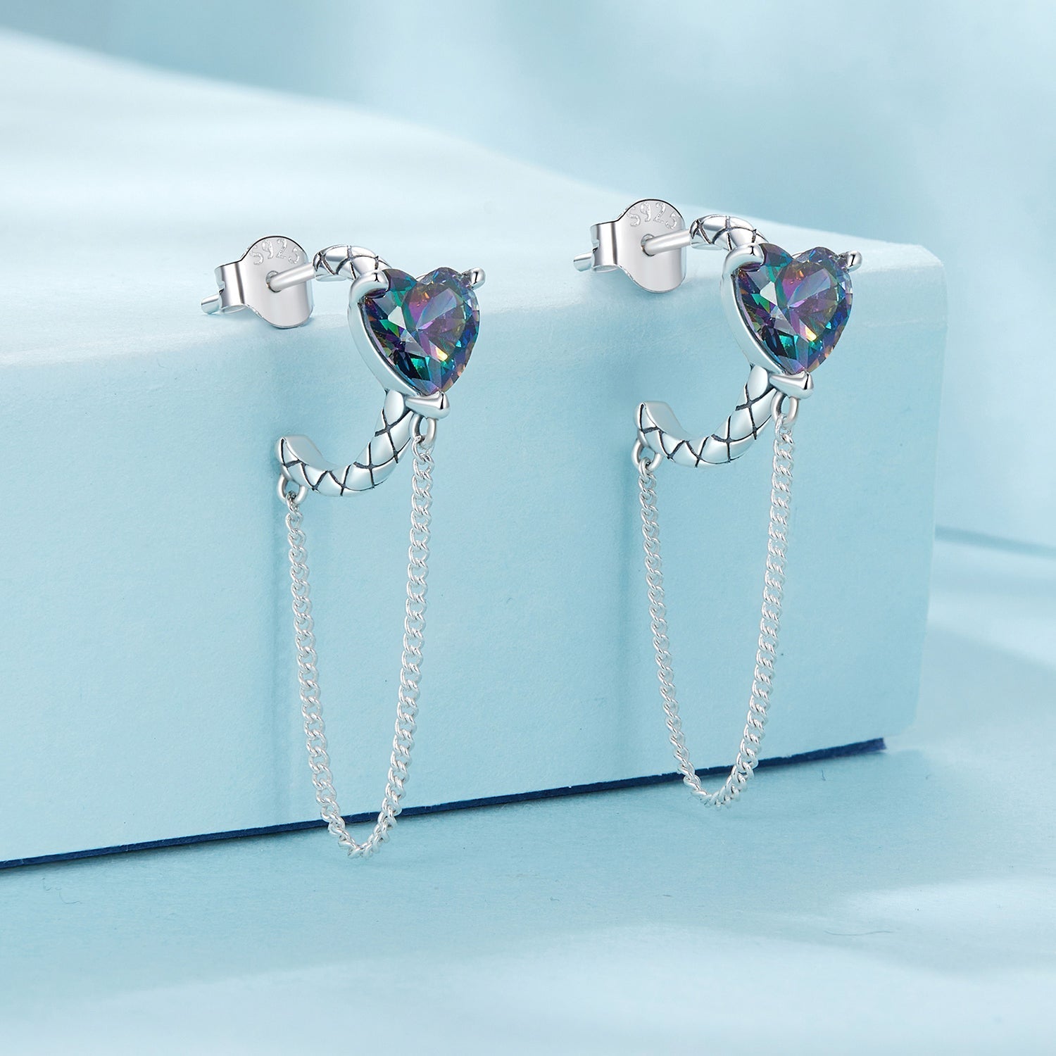 925 Sterling Silver Transparent Glass Earrings for Women DestGlow