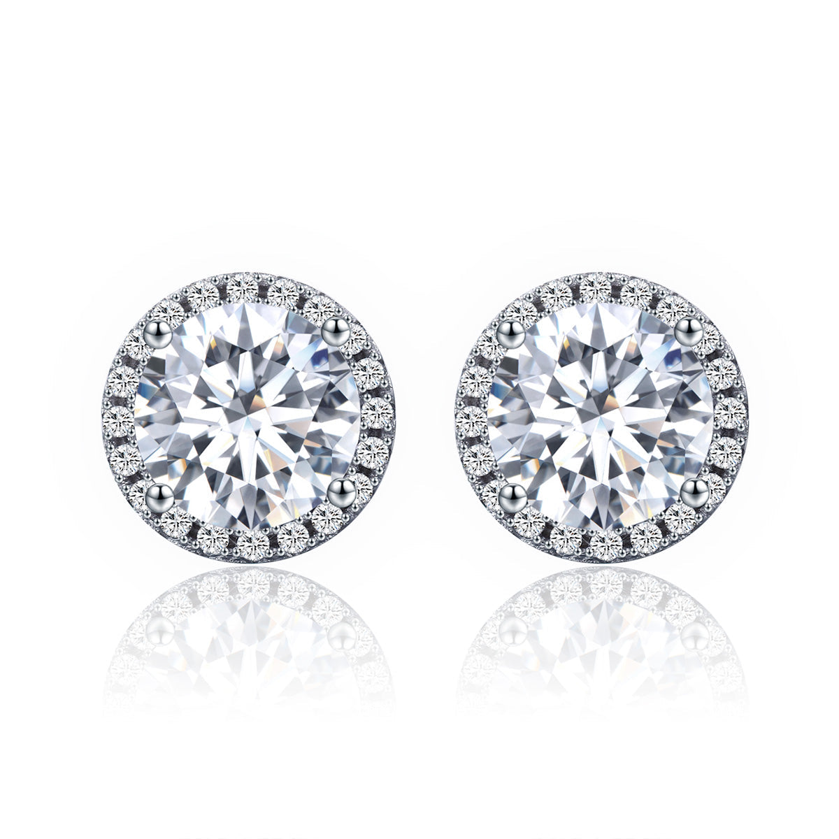 925 Sterling Silver Plated Platinum Pavé Setting CZ Earrings for Women DestGlow