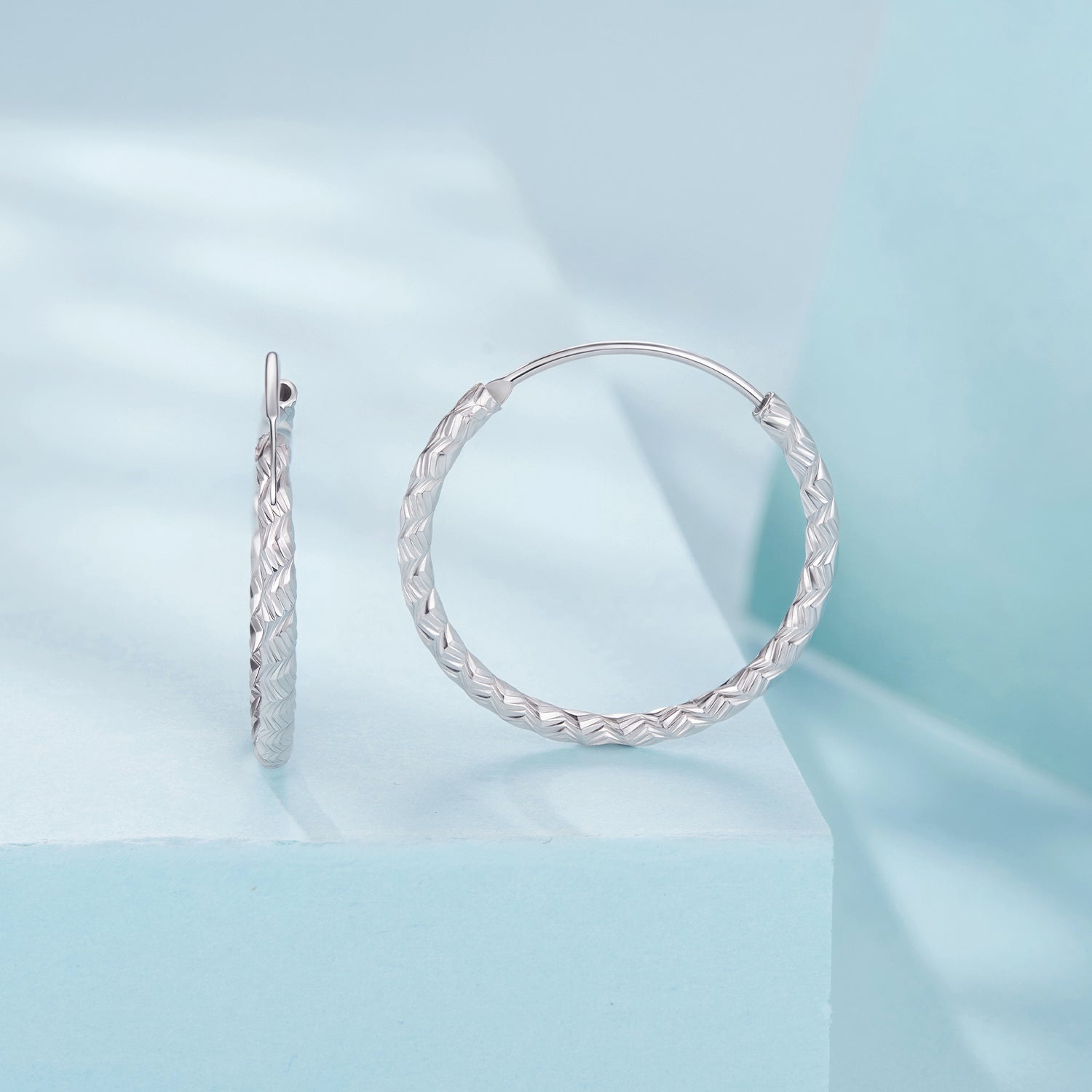 925 Sterling Silver Earrings Hoops 2.5 cm for Women DestGlow