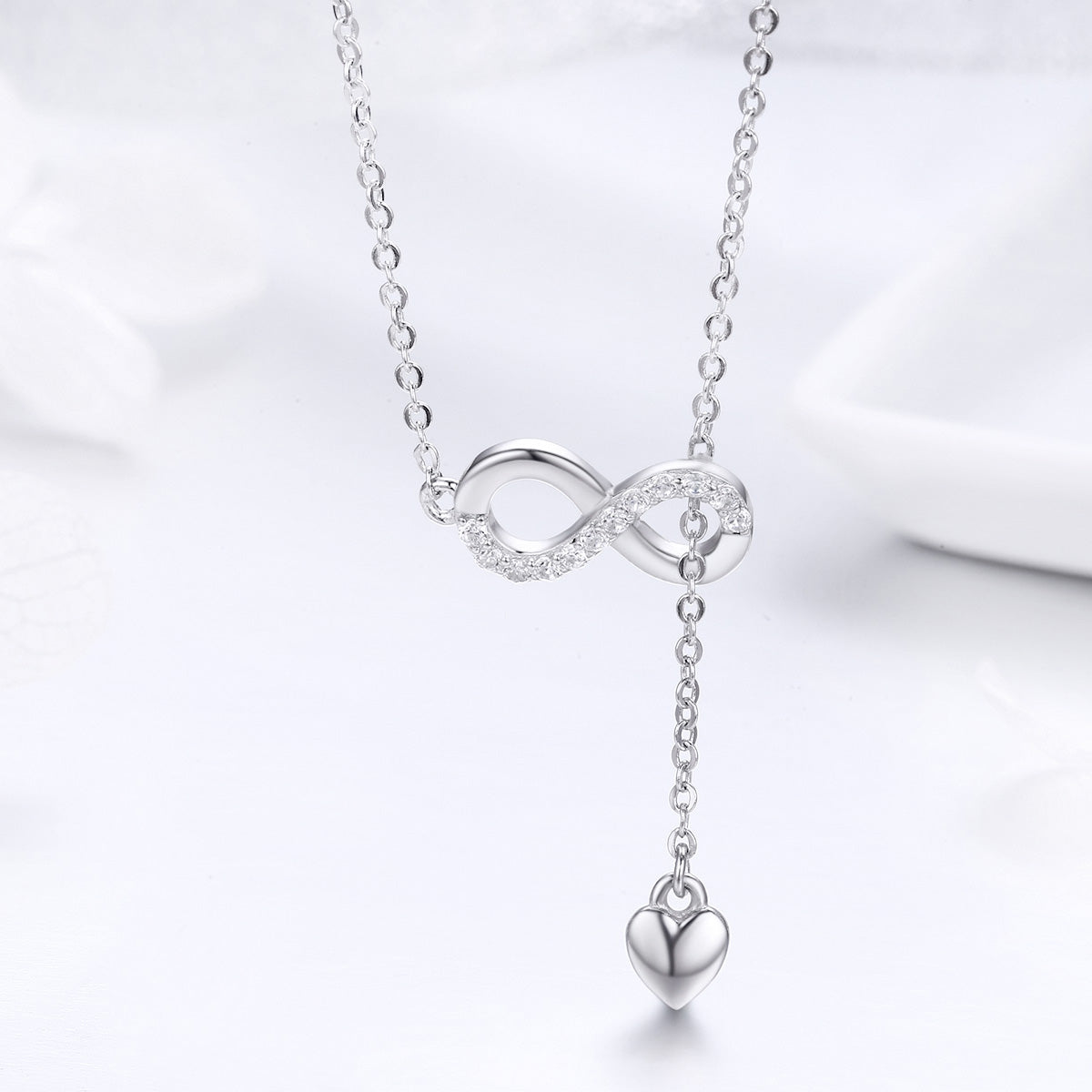 925 Sterling Silver Adjustable Necklace 38-45cm for Women DestGlow