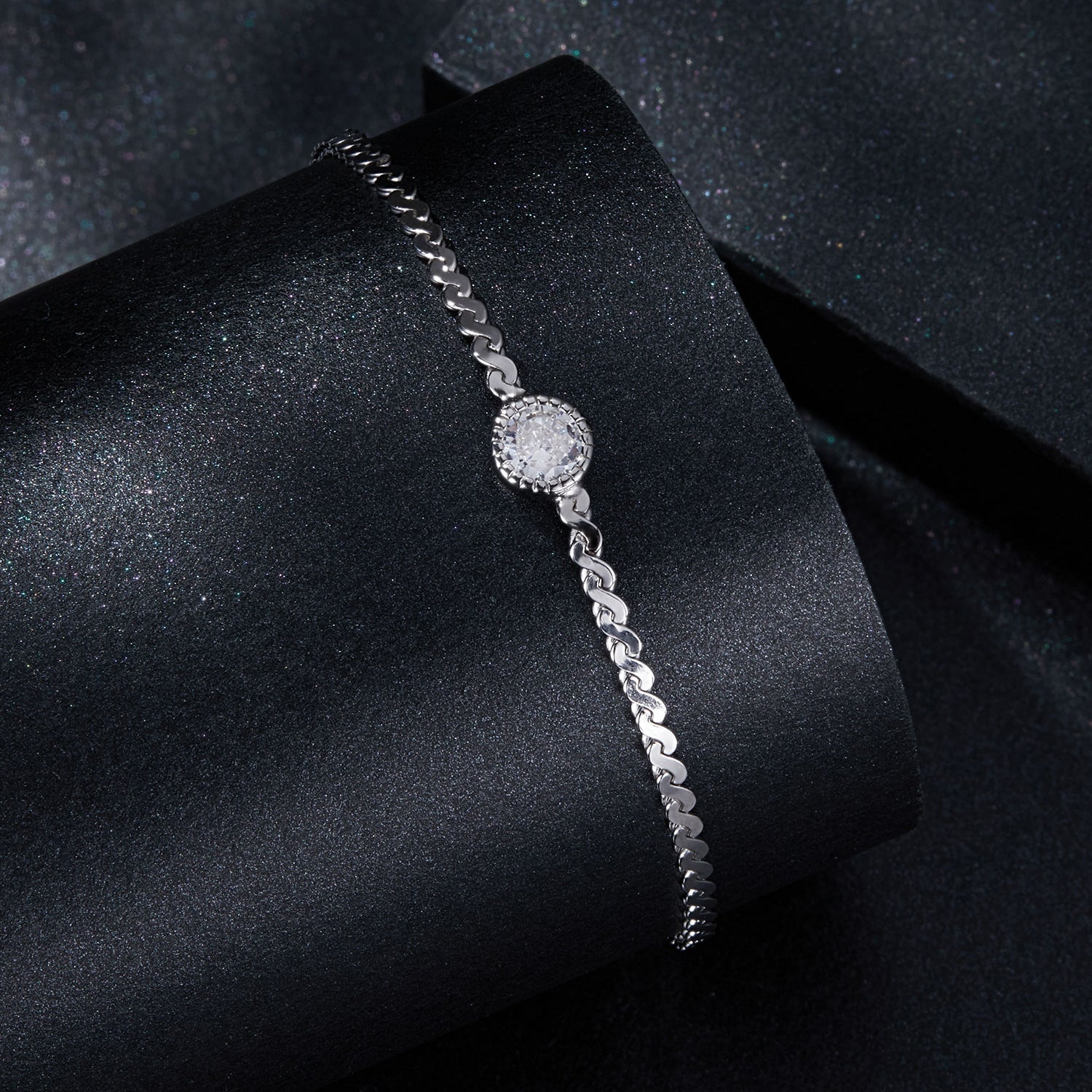 S925 Sterling Silver 5.0mm Moissanite Bracelet for Women DestGlow