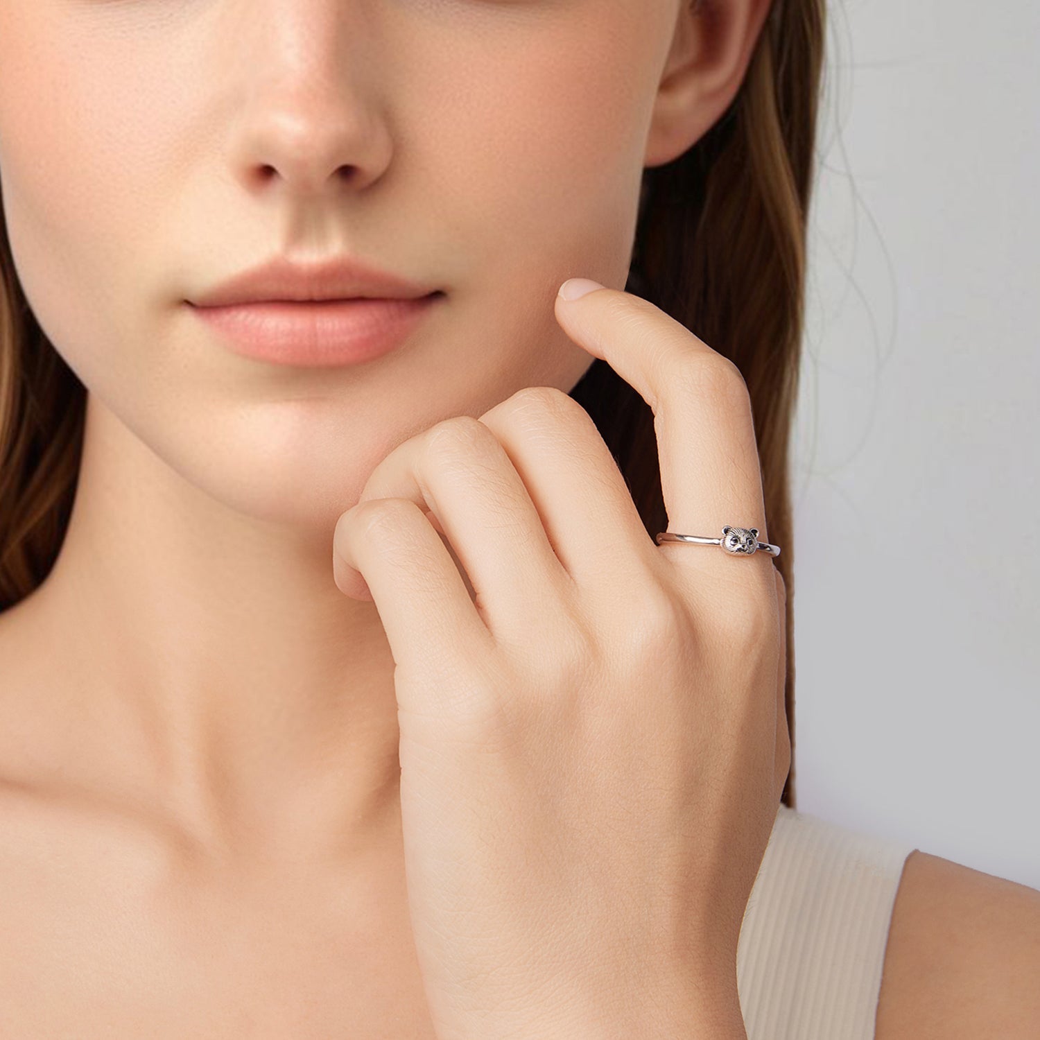 925 Sterling Silver White Gold Plated Enamel Ring for Women DestGlow