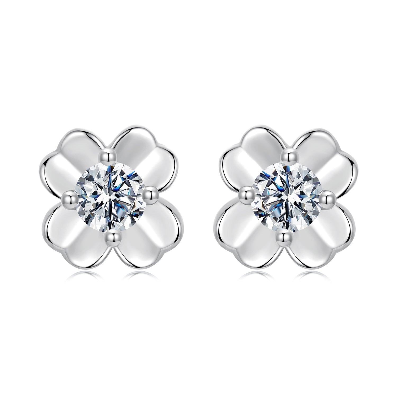 925 Sterling Silver Moissanite Earrings 0.6cm for Women DestGlow