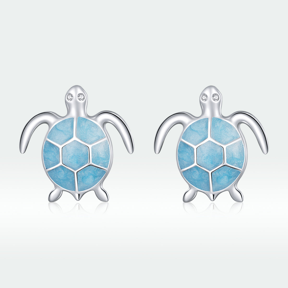 925 Sterling Silver Earrings for Women - Pavé Setting CZ with Enamel Process - 1cm DestGlow