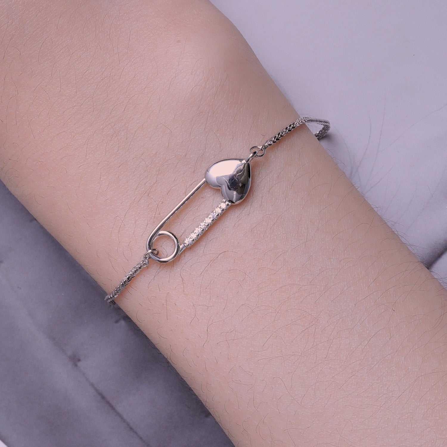 925 Sterling Silver Bracelet with CZ Pendant - 160mm Length and 8x26mm Pendant Size for Women DestGlow