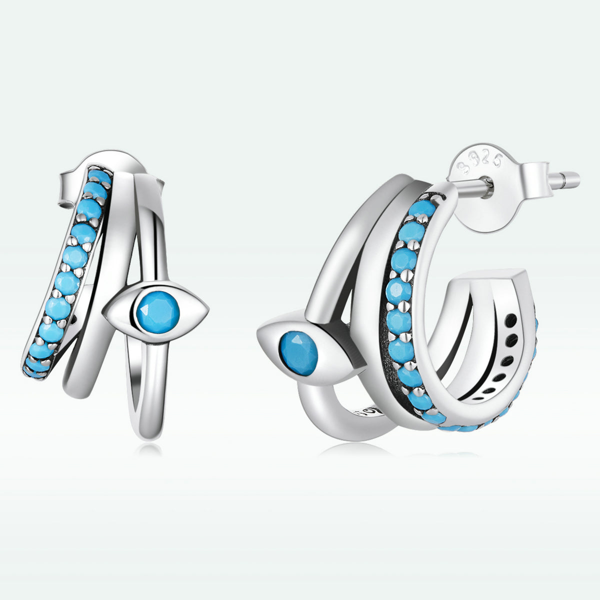 925 Sterling Silver High Quality Turquoise Earrings DestGlow