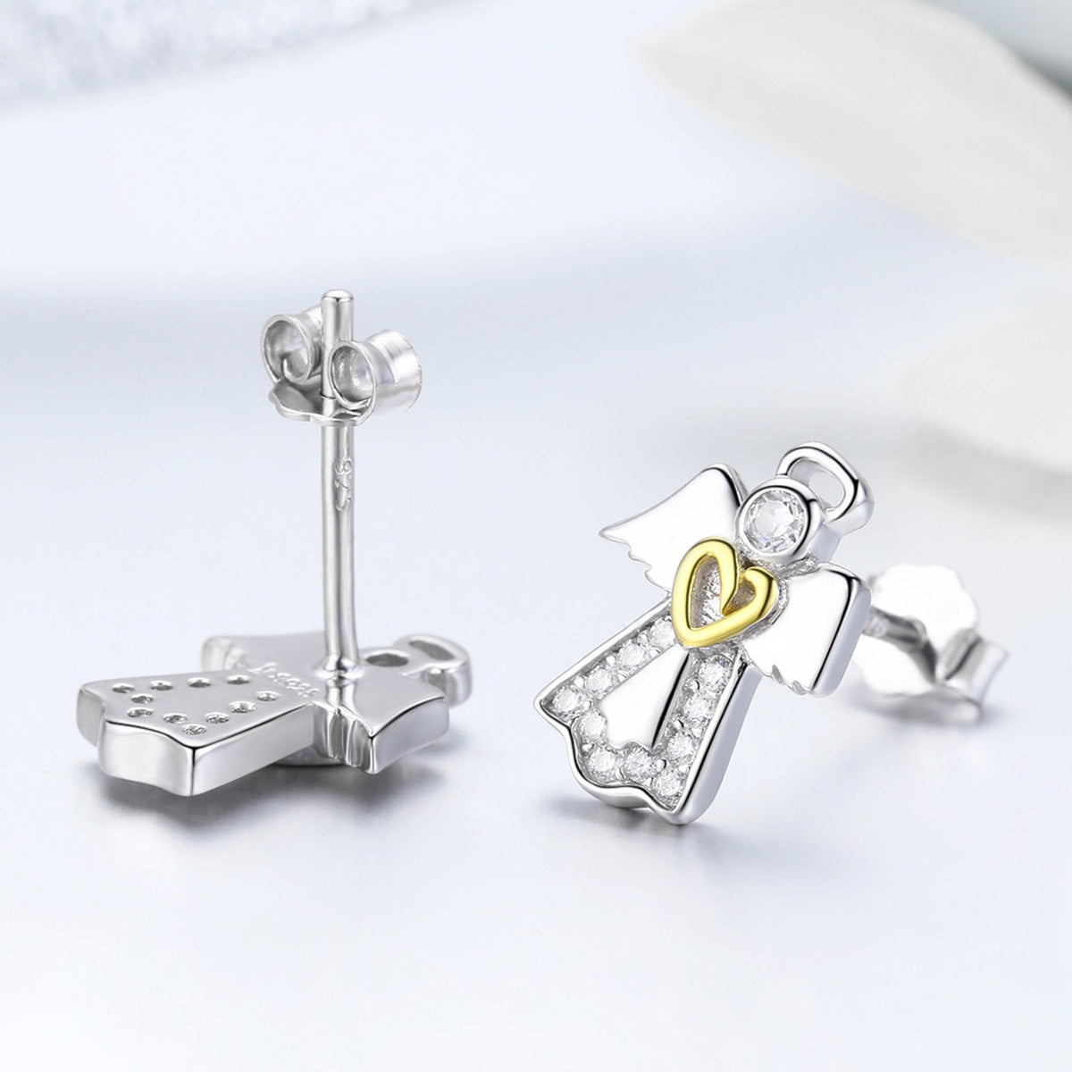 925 Sterling Silver Plated Platinum Gold Earrings for Women DestGlow