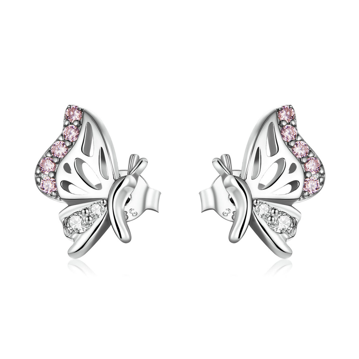 925 Sterling Silver Earrings with CZ in Pavé Setting DestGlow