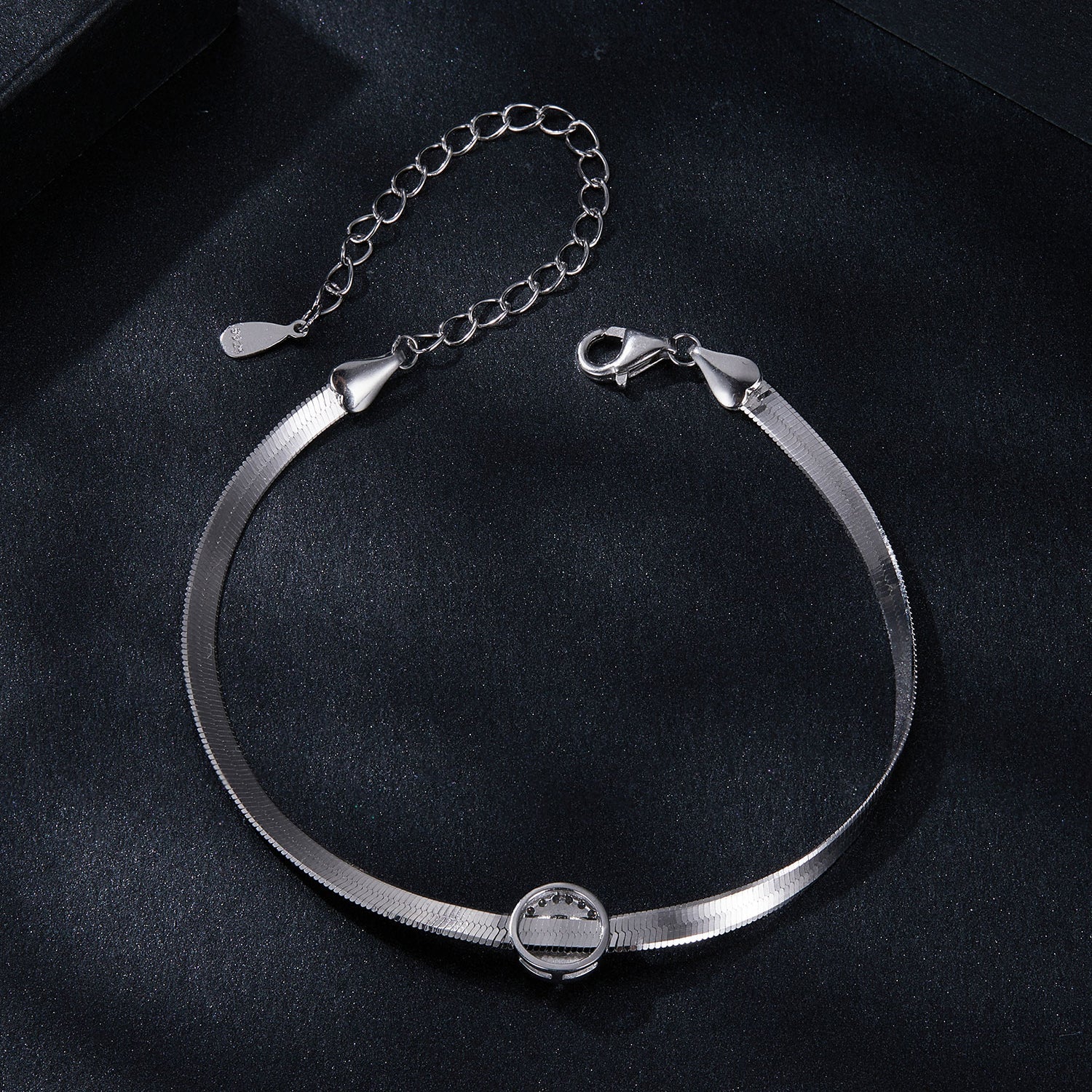 925 Sterling Silver 5.0mm Moissanite Bracelet with White Gold Plating for Women DestGlow