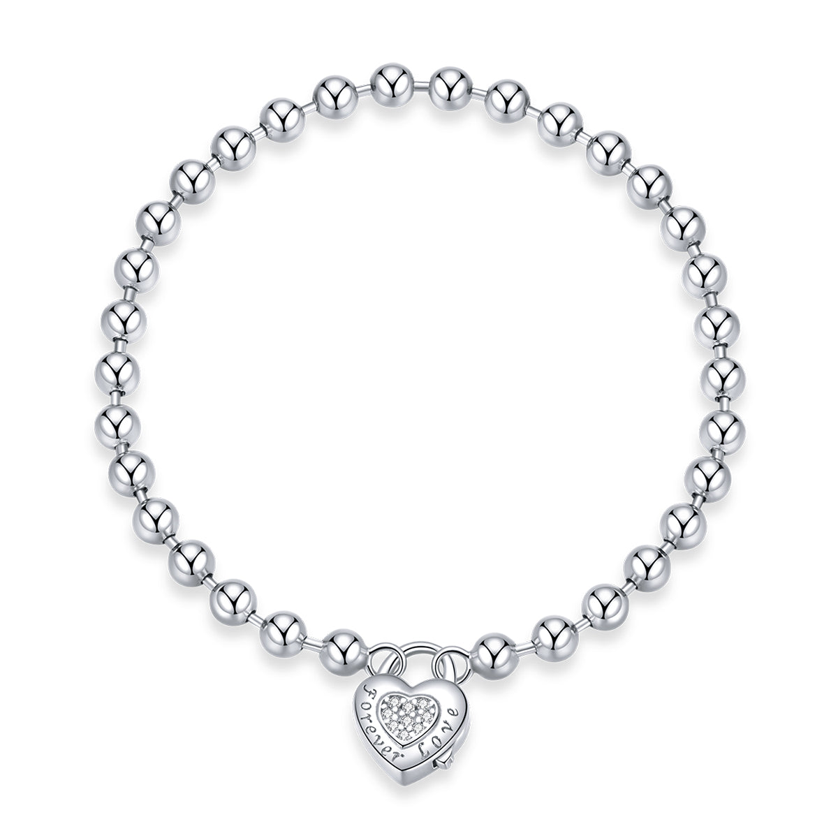 925 Sterling Silver Bracelet with Pavé Setting CZ and Platinum Plating, 17cm for Women DestGlow