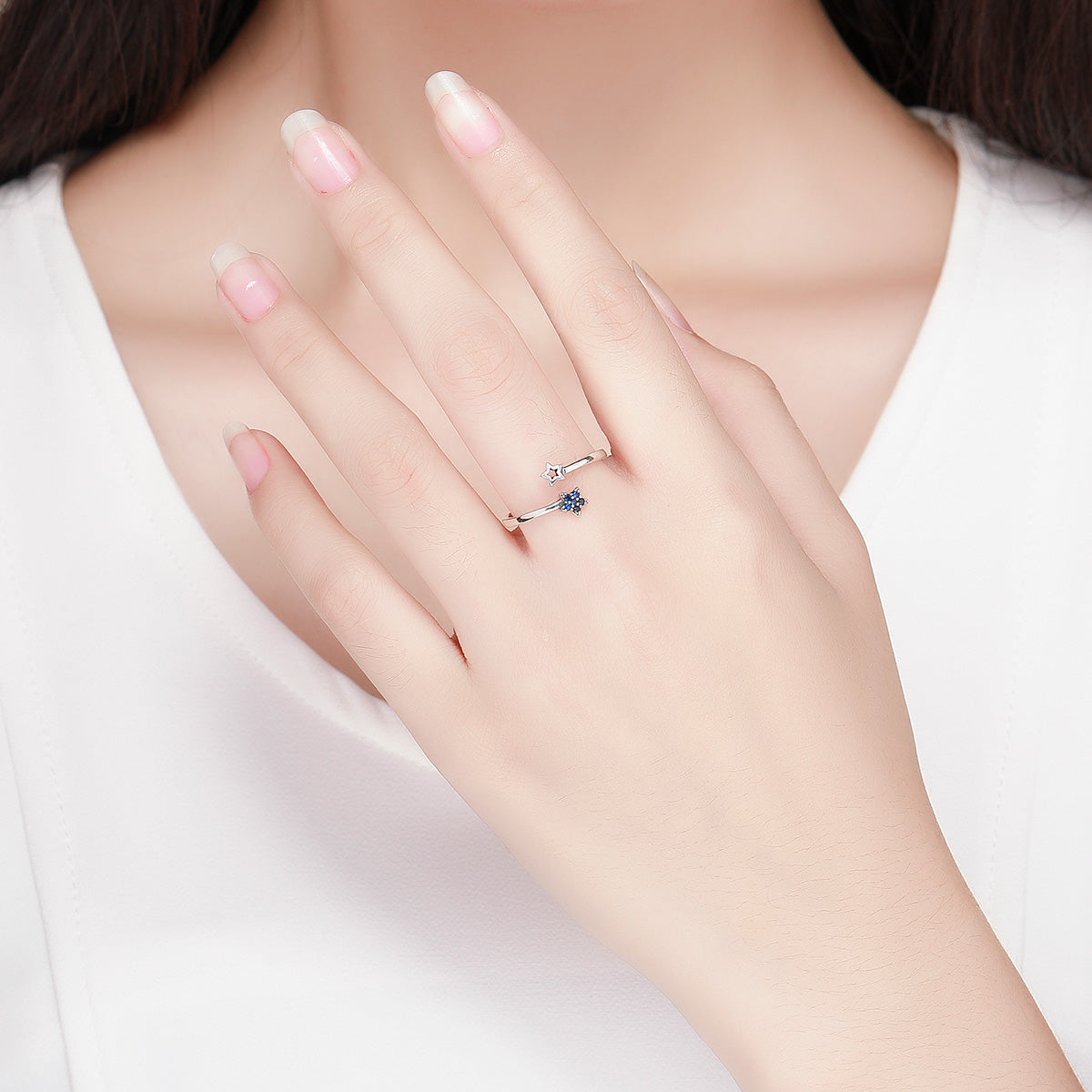 925 Sterling Silver Adjustable Ring, 0.2cm Width, Size 1.1*0.7cm, Women DestGlow