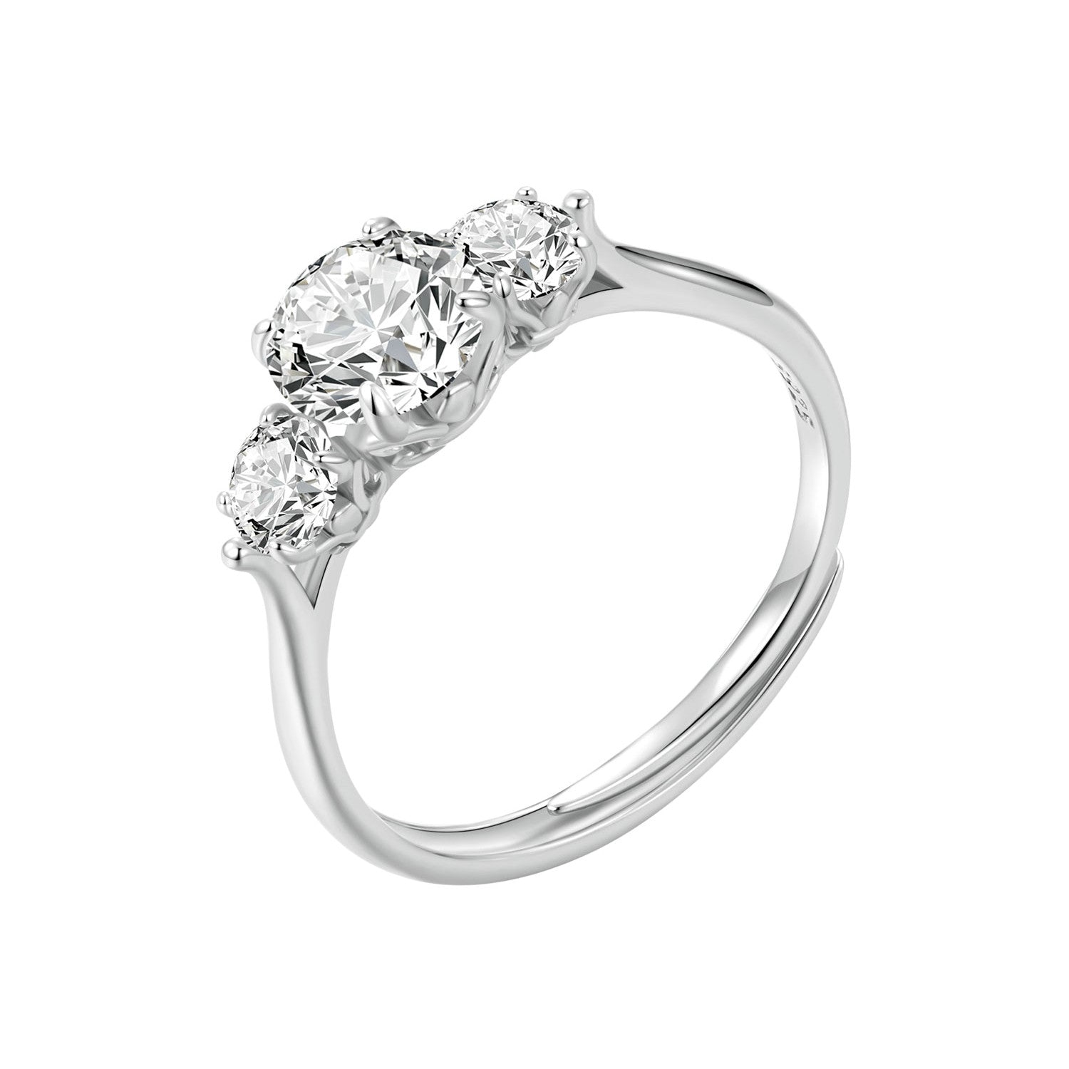 925 Sterling Silver Moissanite 6.5mm 1ct Ring, Size E for Women DestGlow