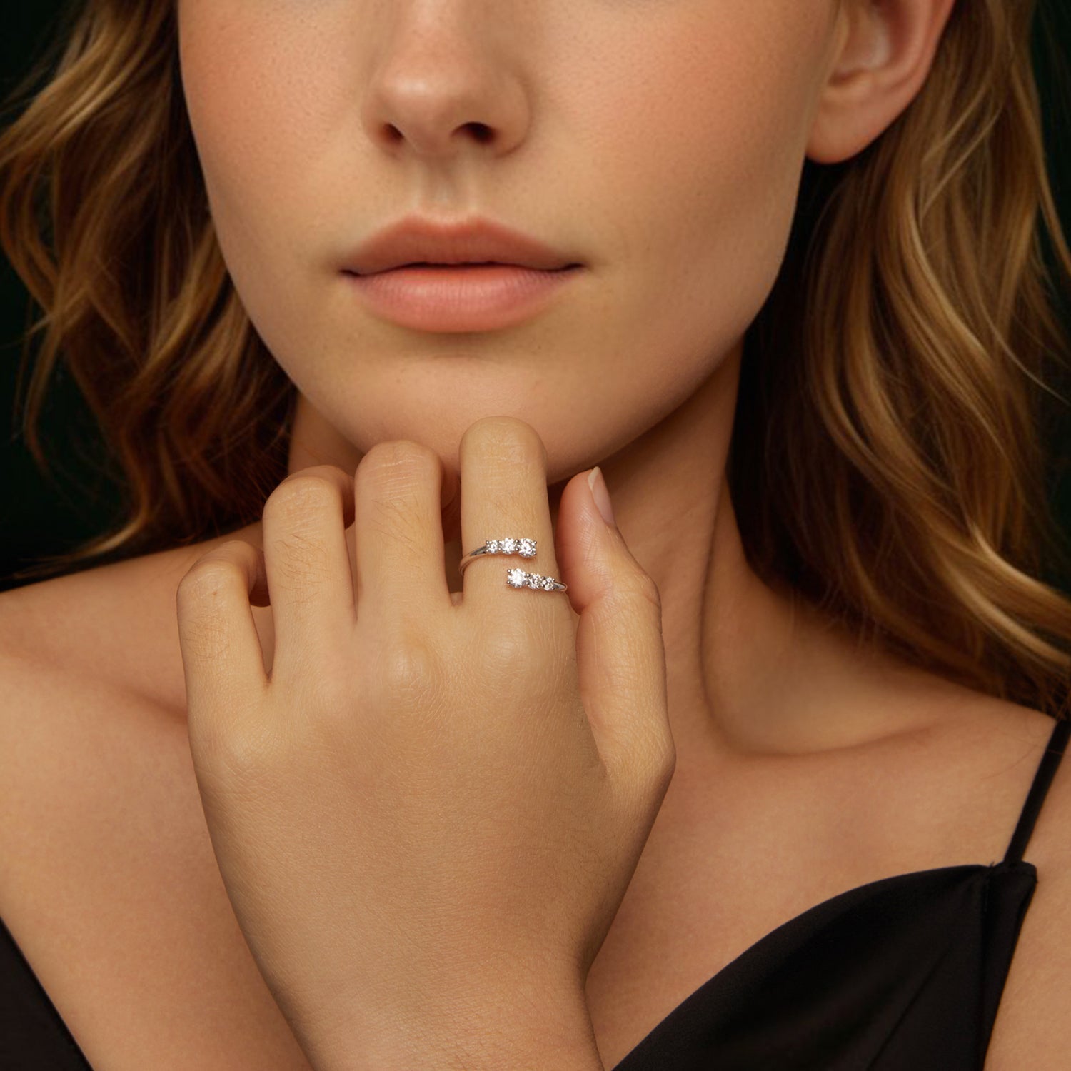 925 Sterling Silver Moissanite Ring for Women - Size E - Plated White Gold DestGlow