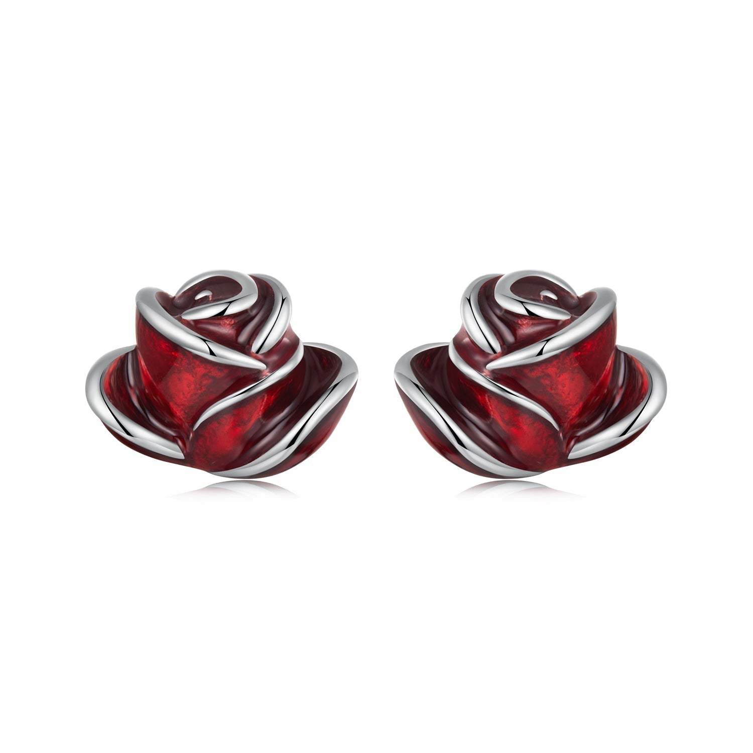 925 Sterling Silver Enamel Plated White Gold Earrings 0.7*1cm for Women DestGlow