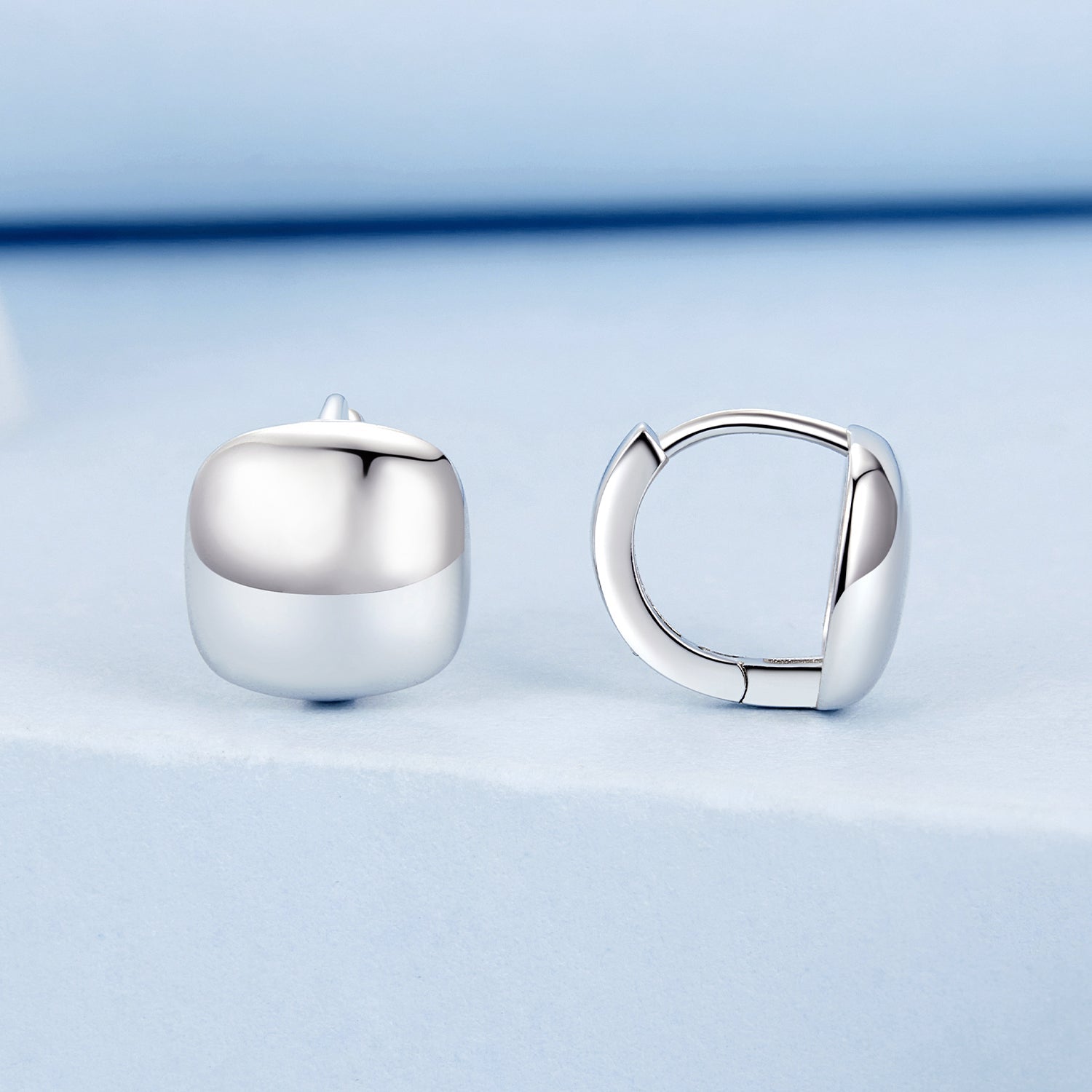 925 Sterling Silver Plated White Gold 10mm Earrings for Women DestGlow