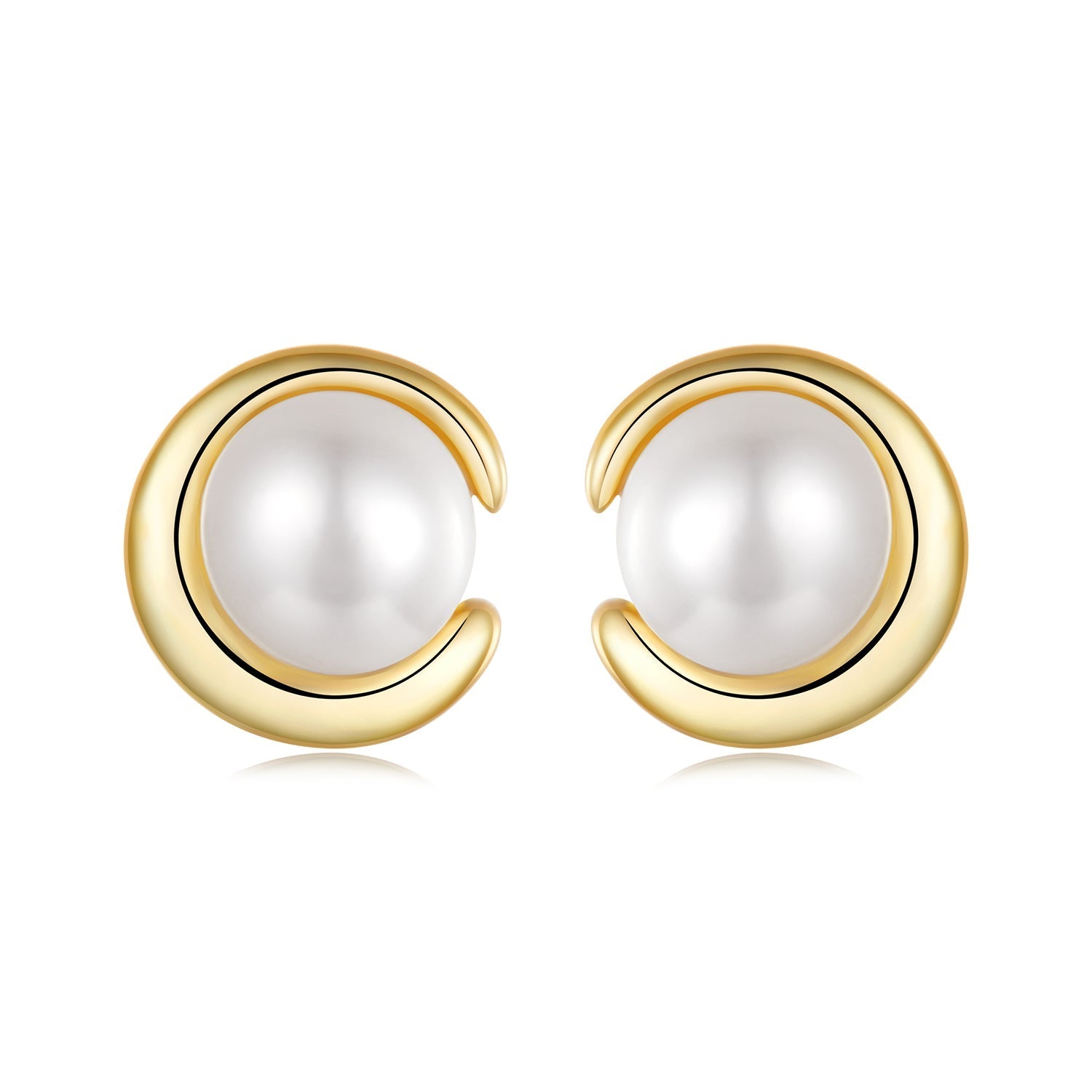 925 Sterling Silver Freshwater Pearl Gold Plated Earrings DestGlow