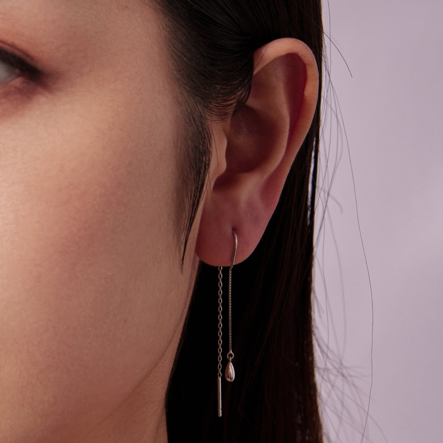 925 Sterling Silver Plated White Gold Water Droplet Earrings for Women DestGlow