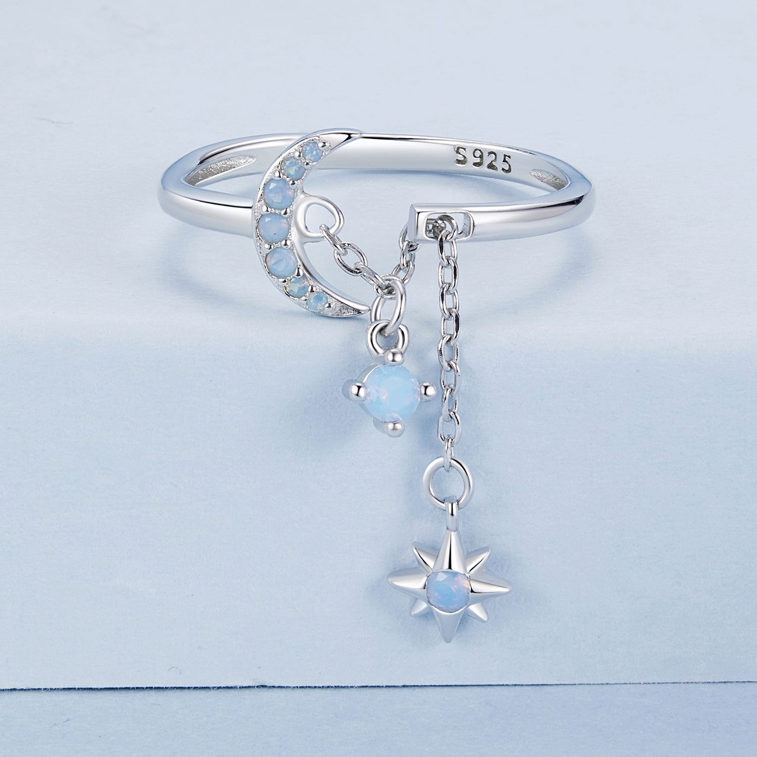 925 Sterling Silver Nano Opal Stone Ring for Women DestGlow