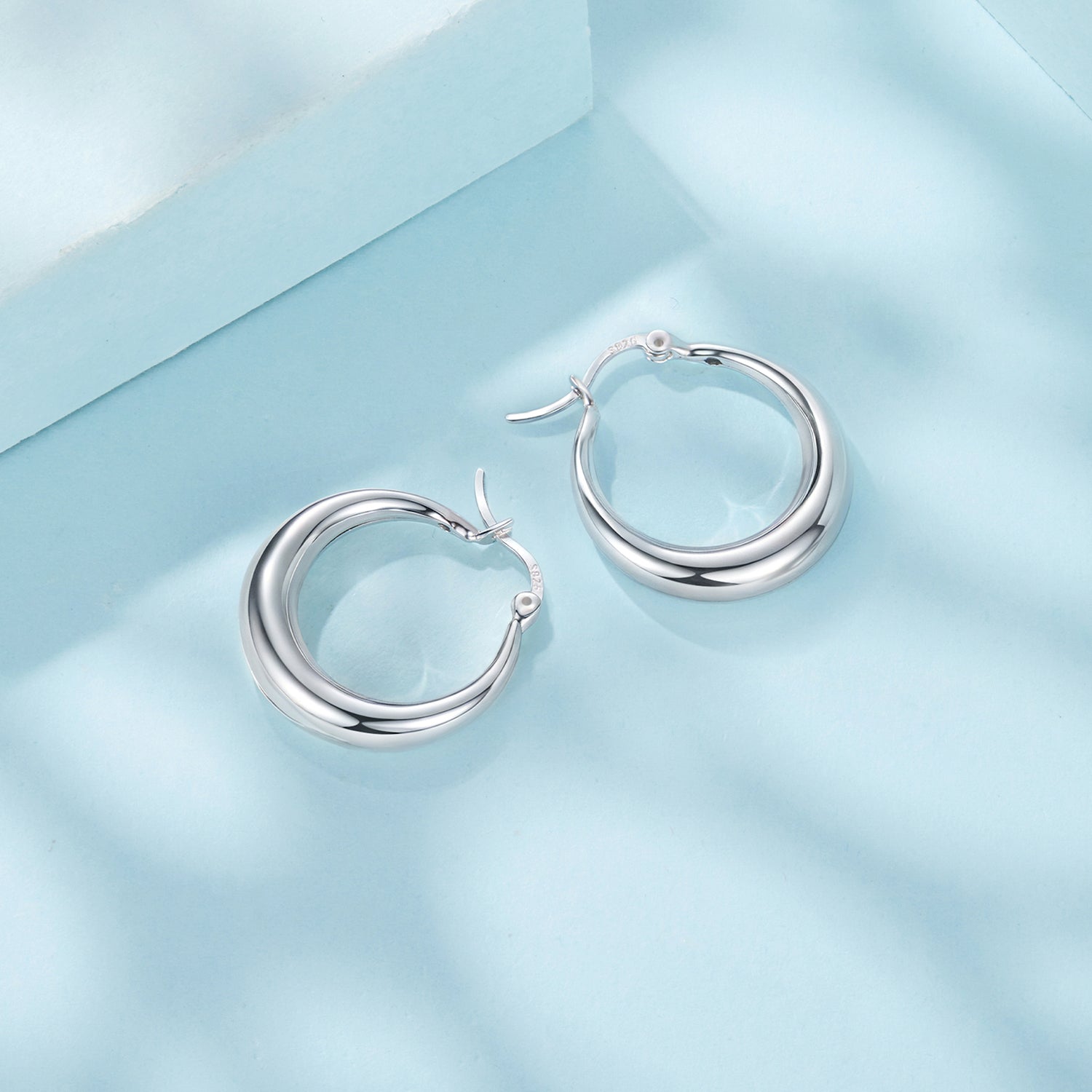 925 Sterling Silver White Gold Plated Earrings 3.0*0.7cm for Women DestGlow