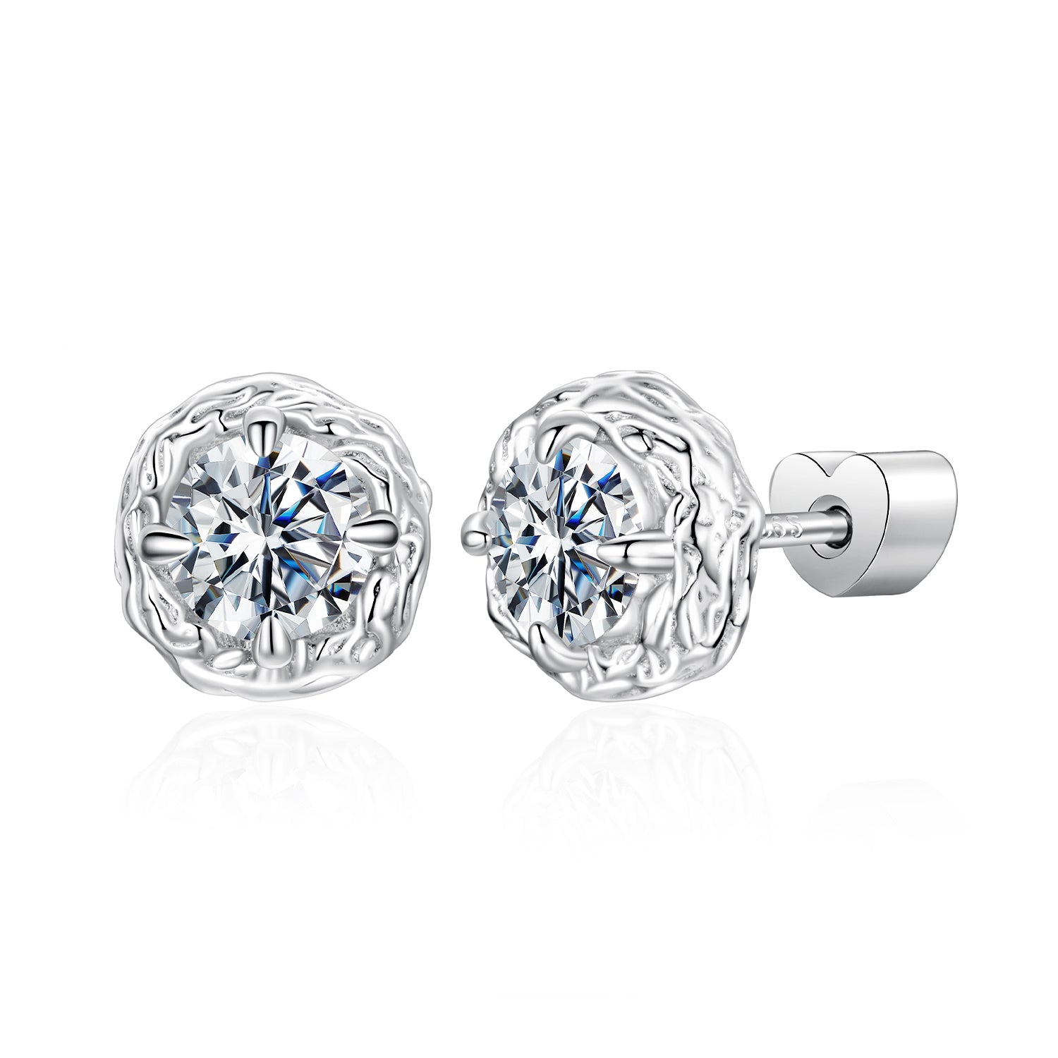 925 Sterling Silver 0.5 Carat Moissanite Earring for Women DestGlow