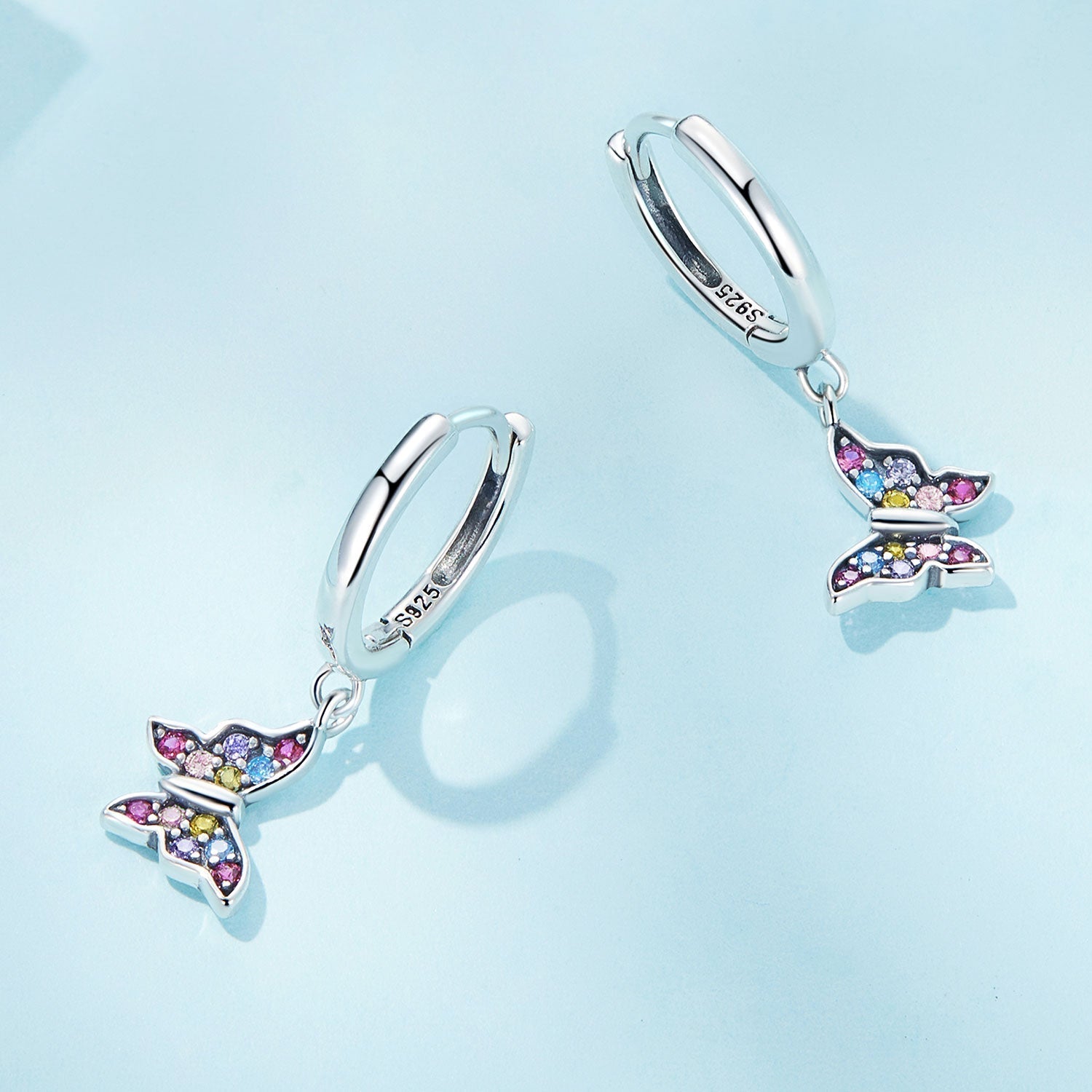 925 Sterling Silver Earrings with Pavé Setting CZ, 2.3*0.95cm, for Women DestGlow